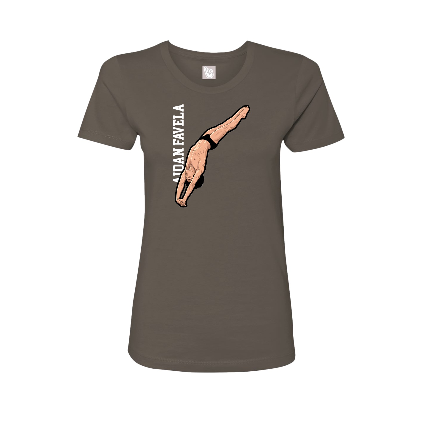 Womens Tee — Name Vertical in Grey
