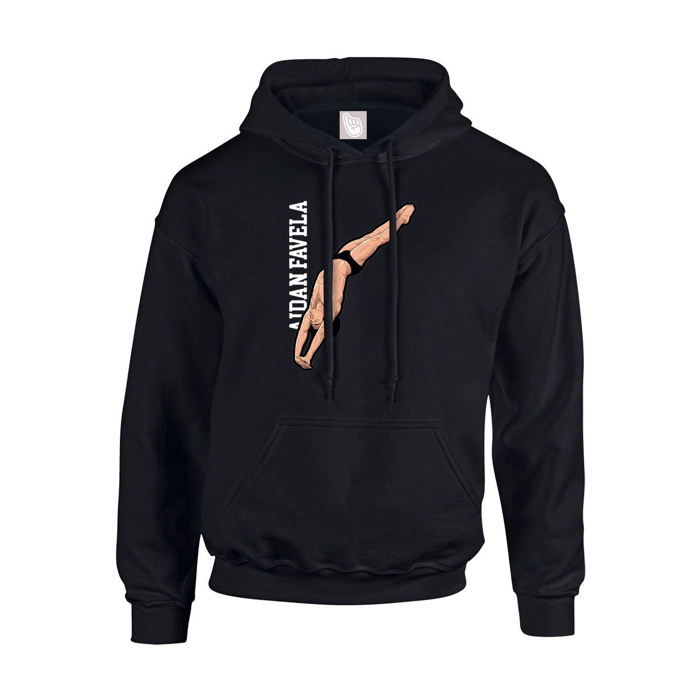 Hoodie — Name Vertical in Black