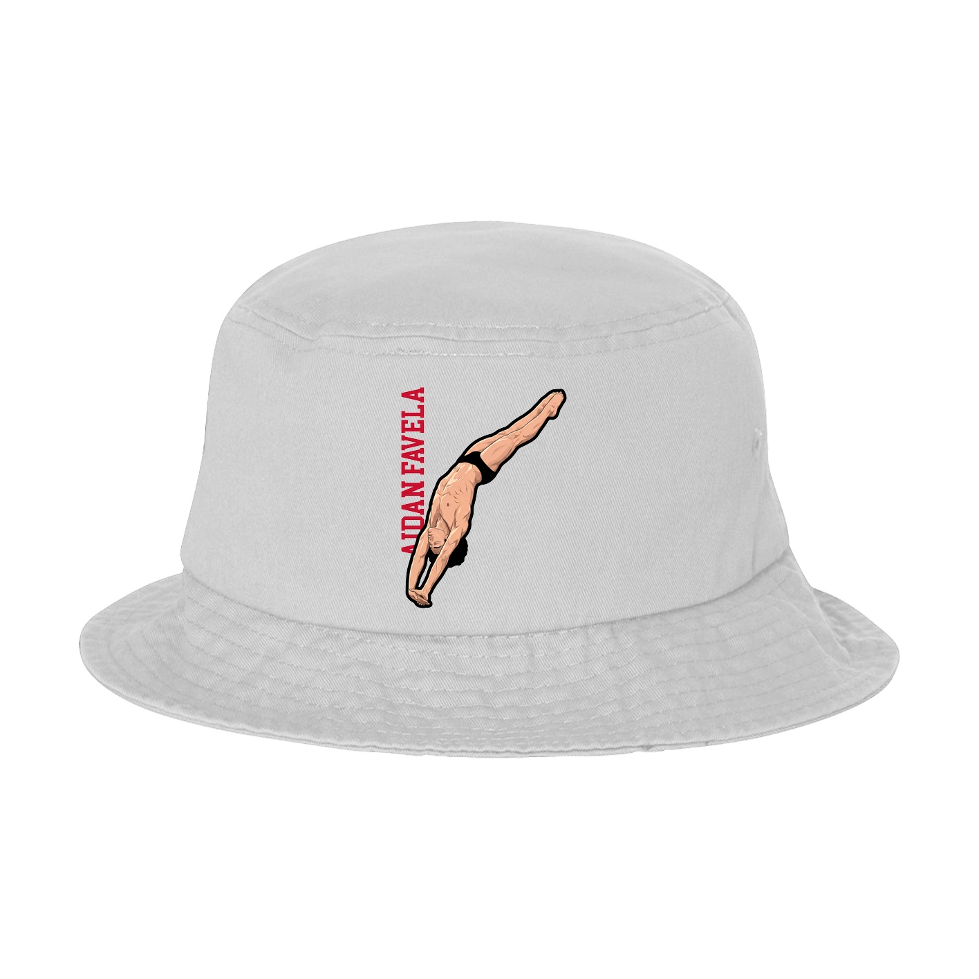 Bucket Cap — Name Vertical in White