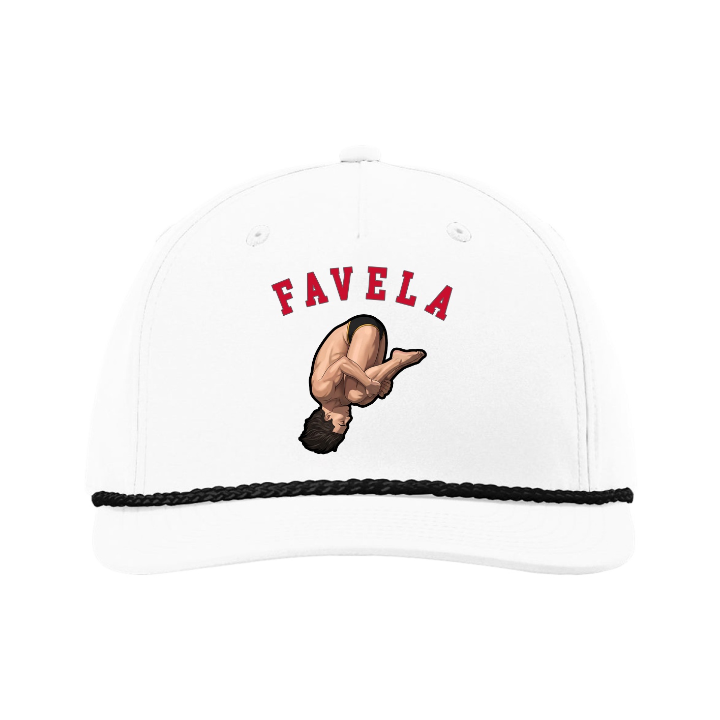 Five-Panel Classic Rope Cap — Shirsey Arch in White