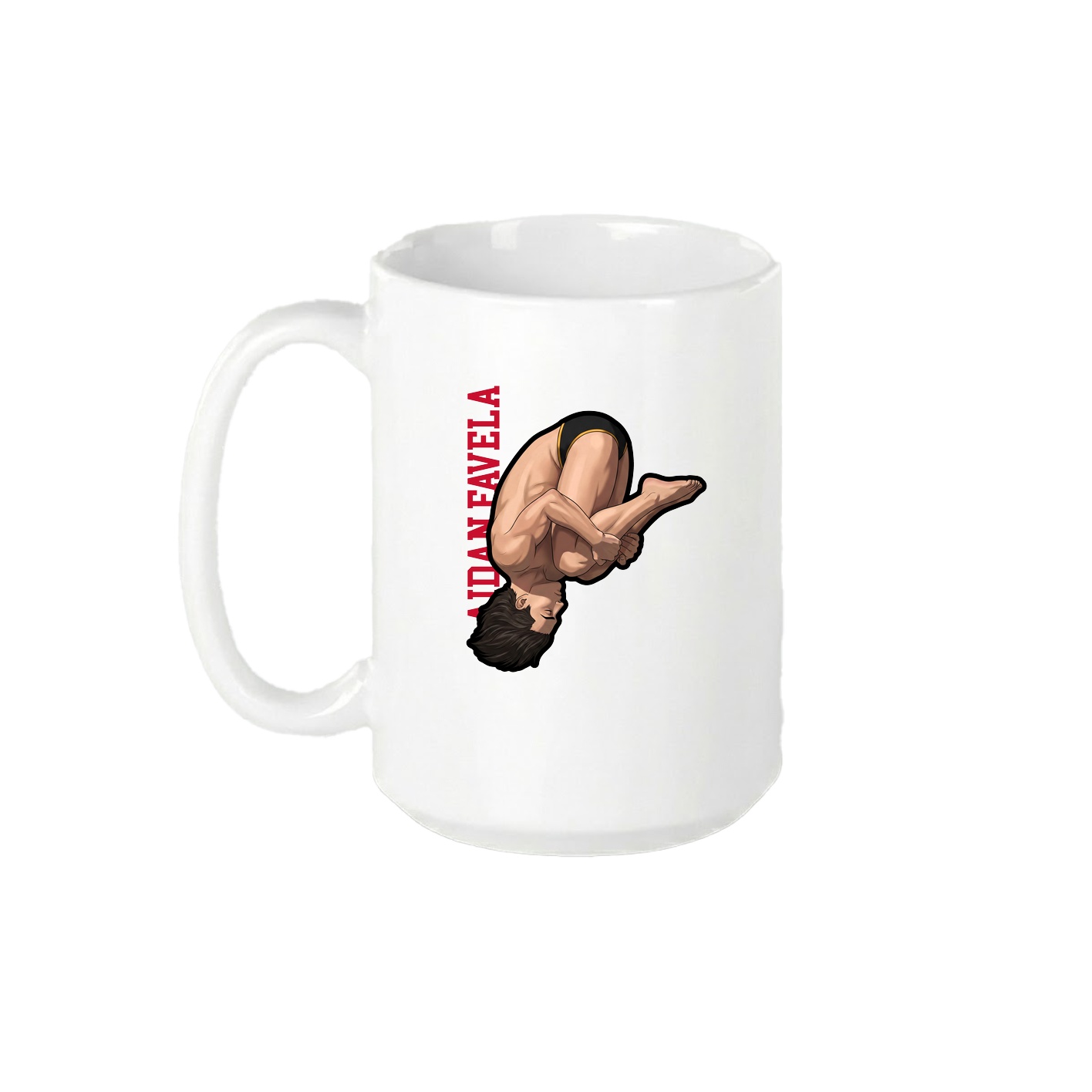 15oz Coffee Mug — Name Vertical in White
