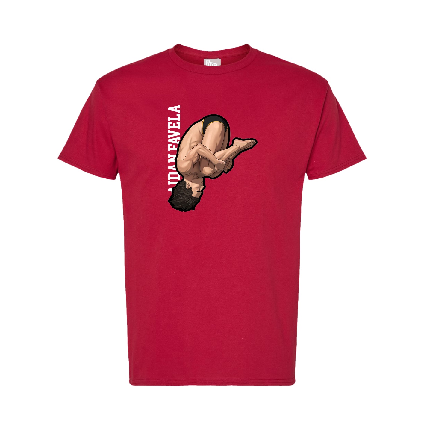Tee — Name Vertical in Crimson