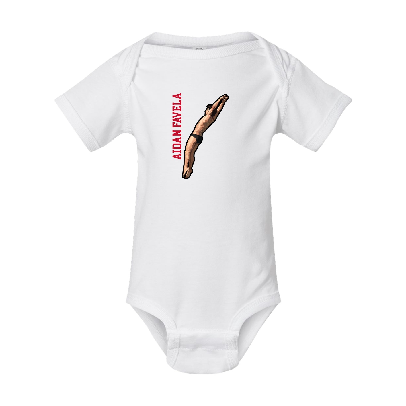 Baby Onesie — Name Vertical in White