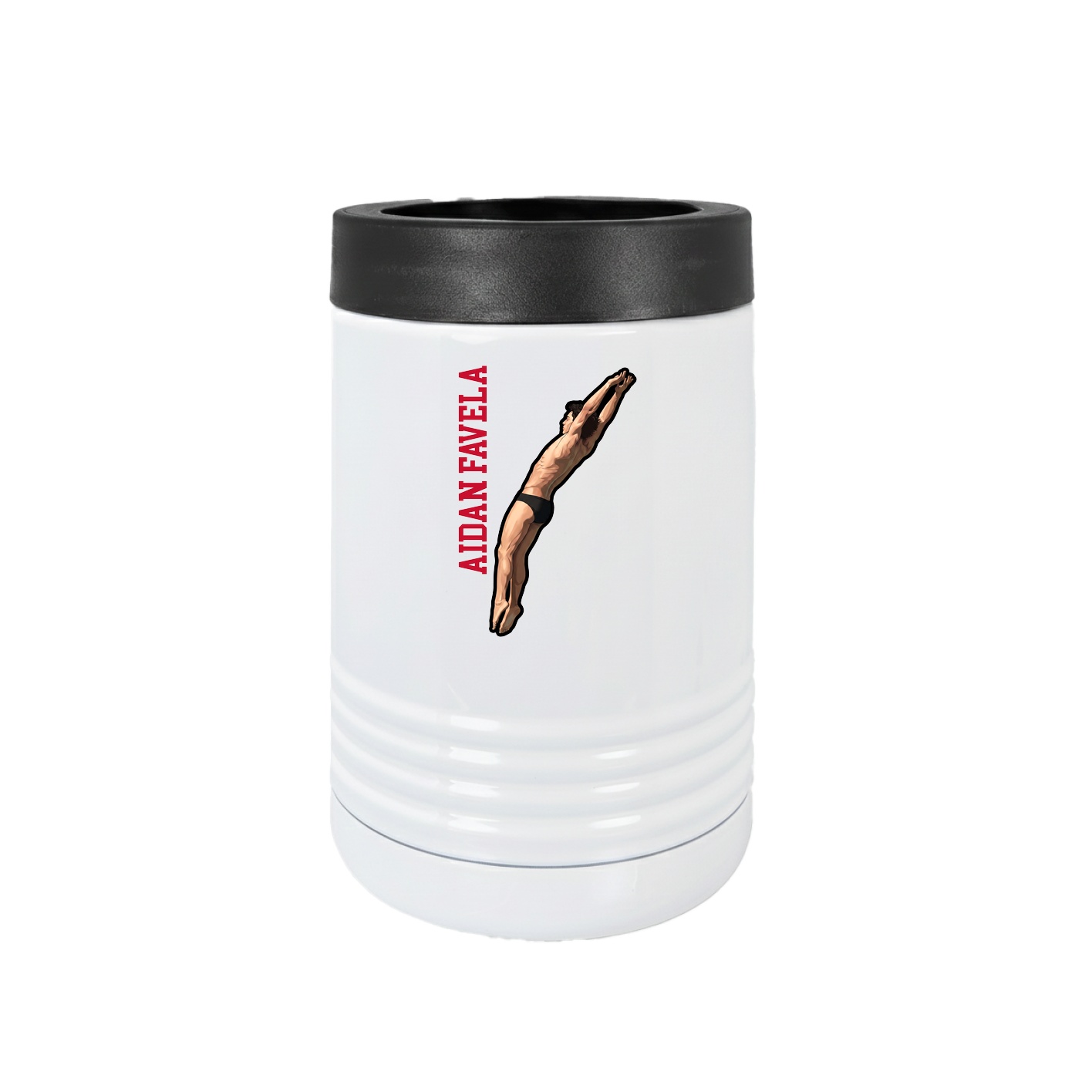 Beverage Holder — Name Vertical in White