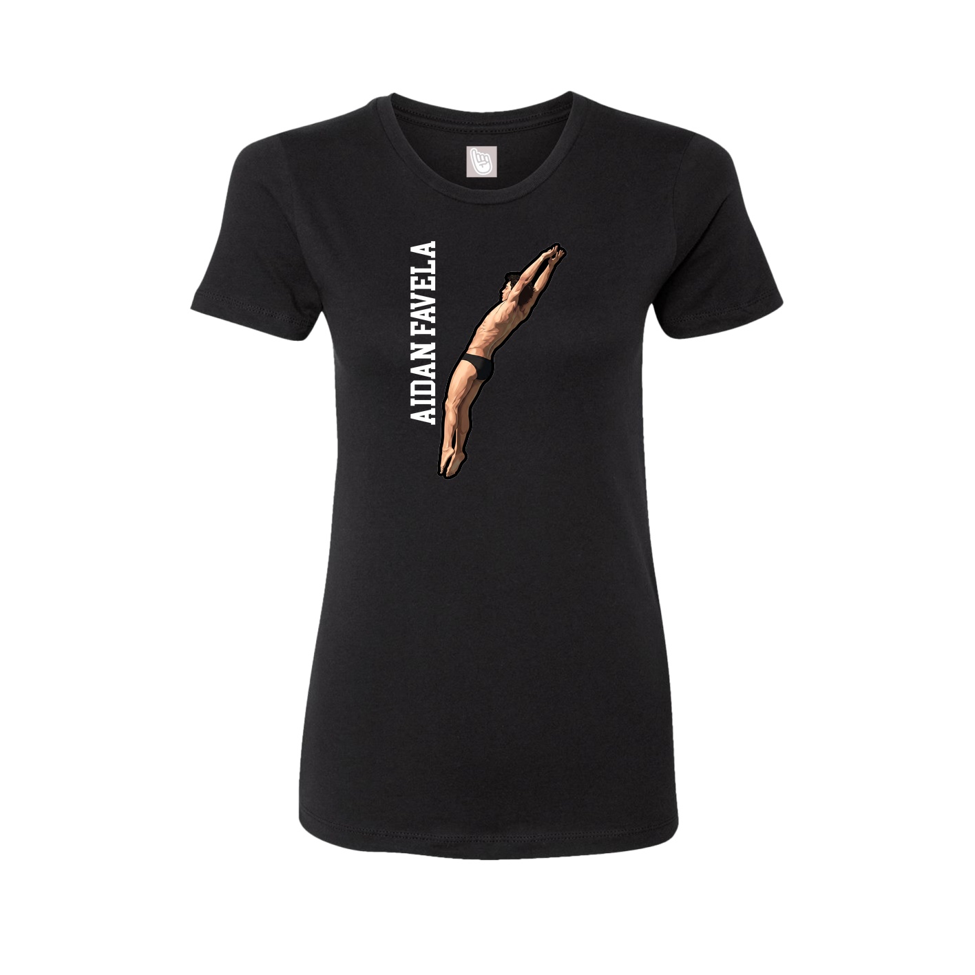 Womens Tee — Name Vertical in Black