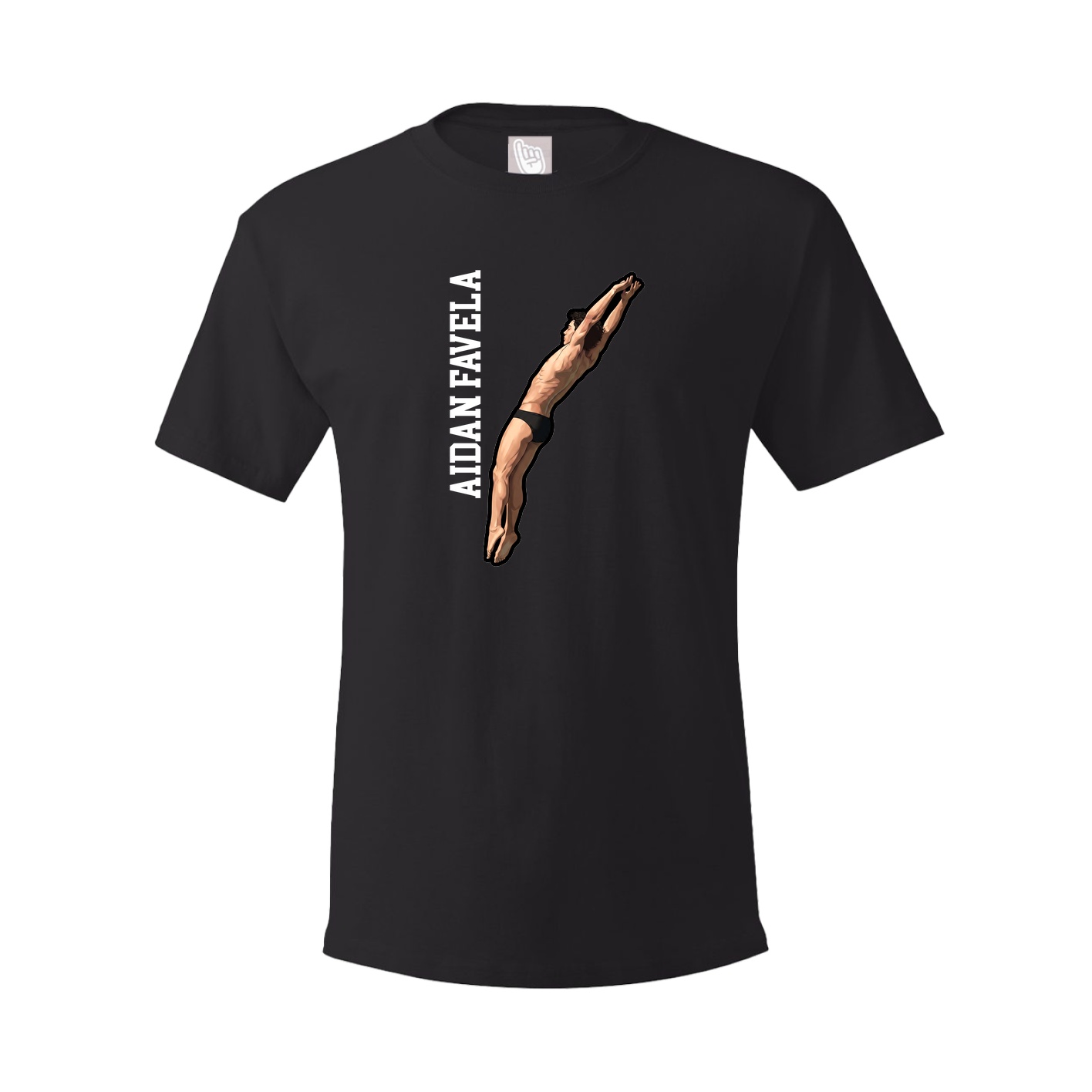 Youth Tee — Name Vertical in Black