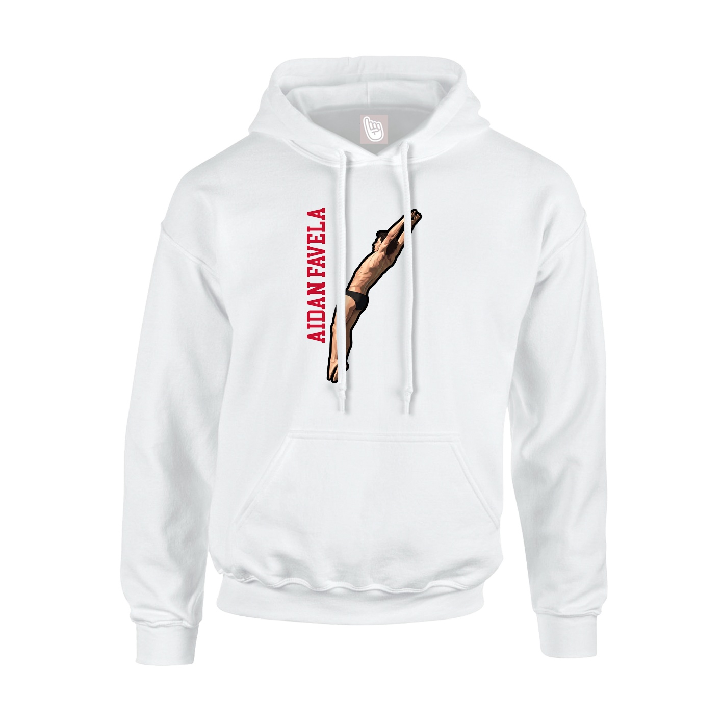 Youth Hoodie — Name Vertical in White
