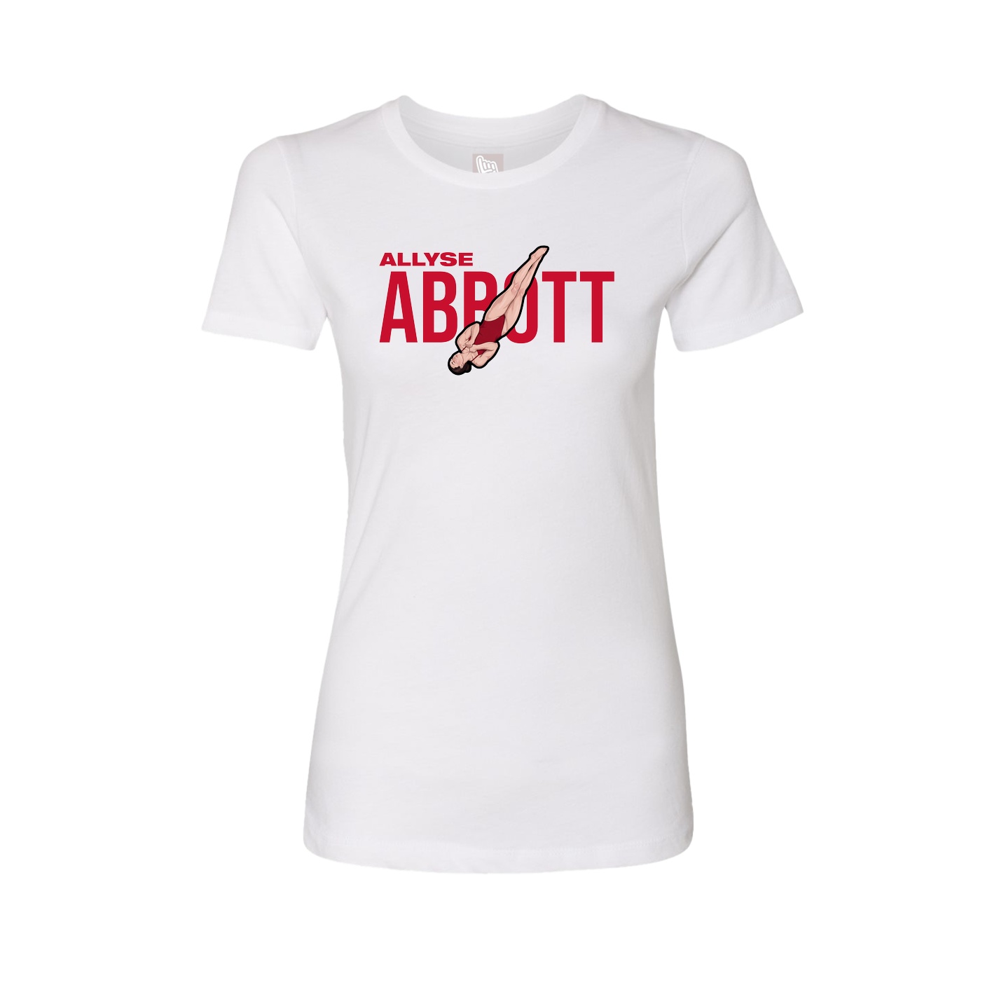 Fitted Women's Tee — Player Name in White
