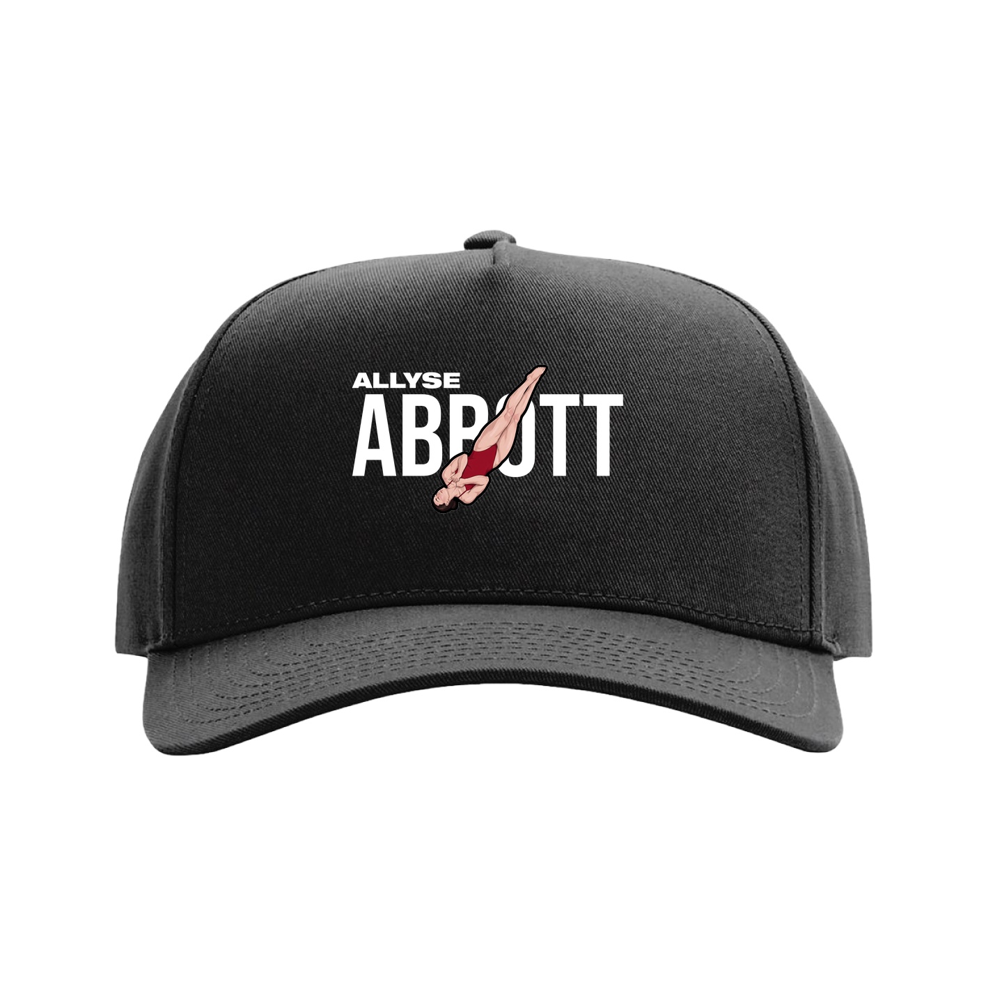 Full Fabric Five-Panel Champ Cap — Player Name in Black
