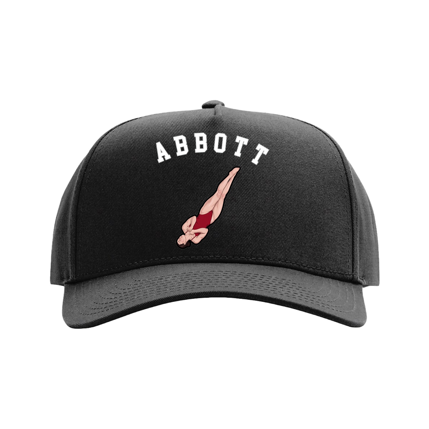Full Fabric Five-Panel Champ Cap — Shirsey Arch in Black