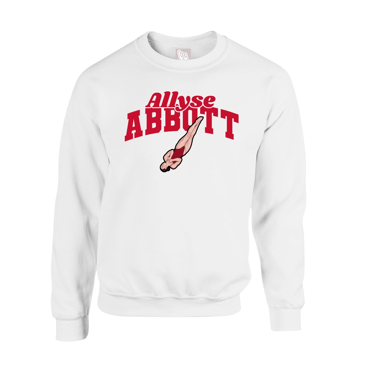 Fleece Crew — Signature Arch in White