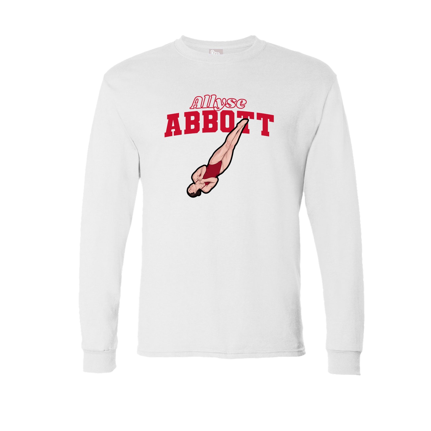 Long Sleeve Tee — Name Arch in White