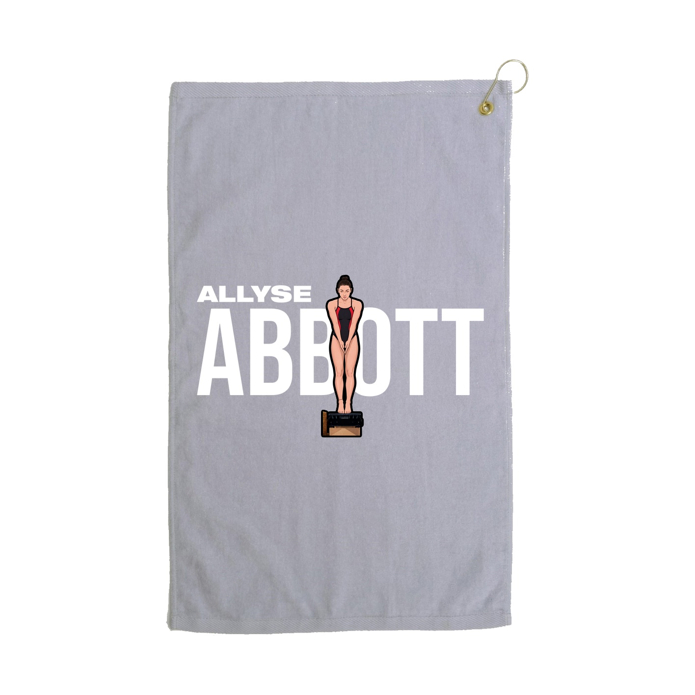 Golf Towel — Player Name in Grey