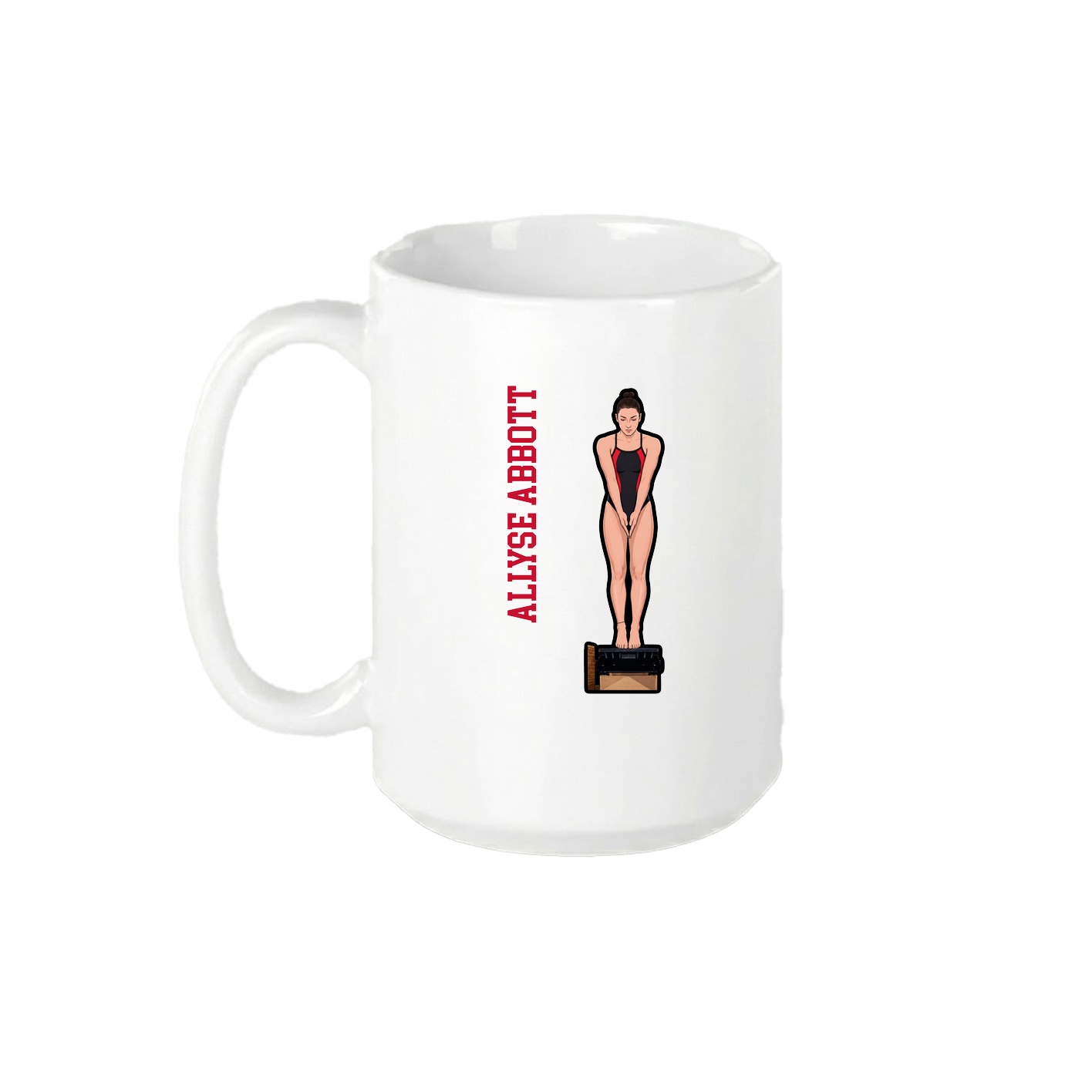 15oz Coffee Mug — Name Vertical in White