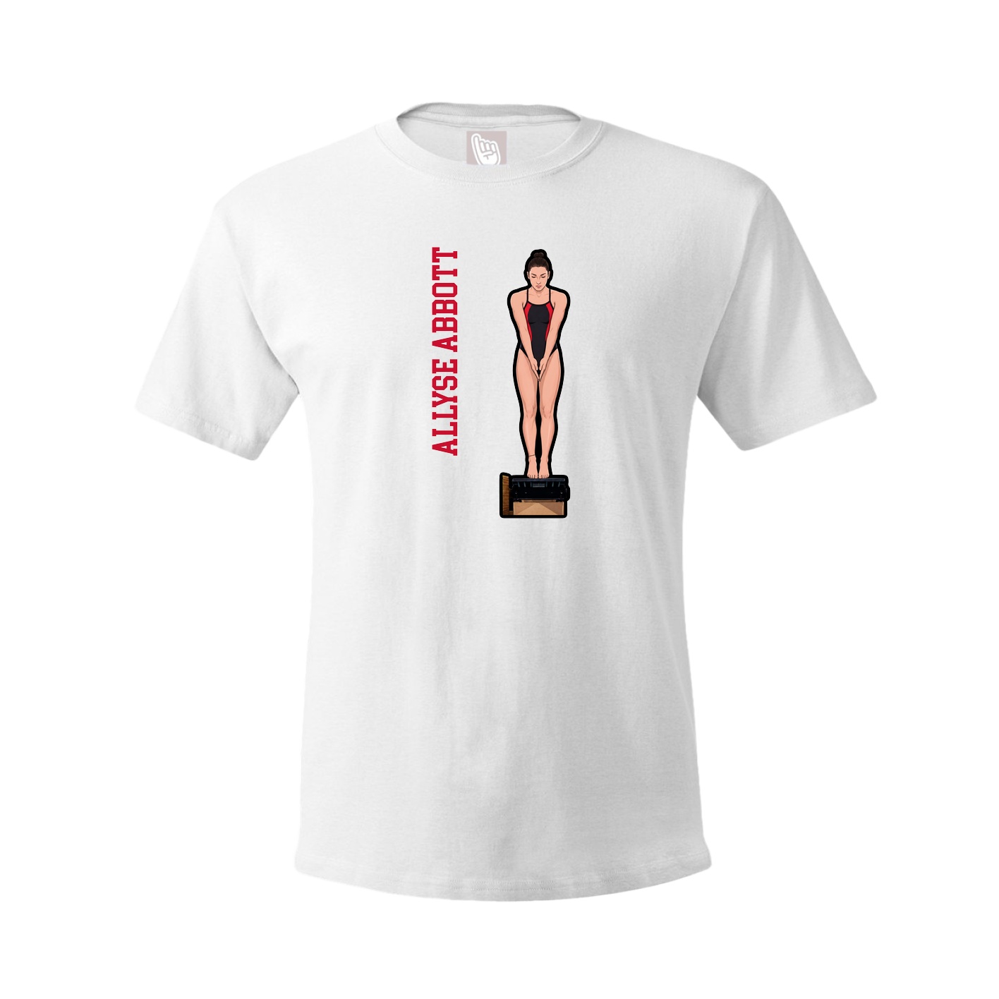Youth Tee — Name Vertical in White