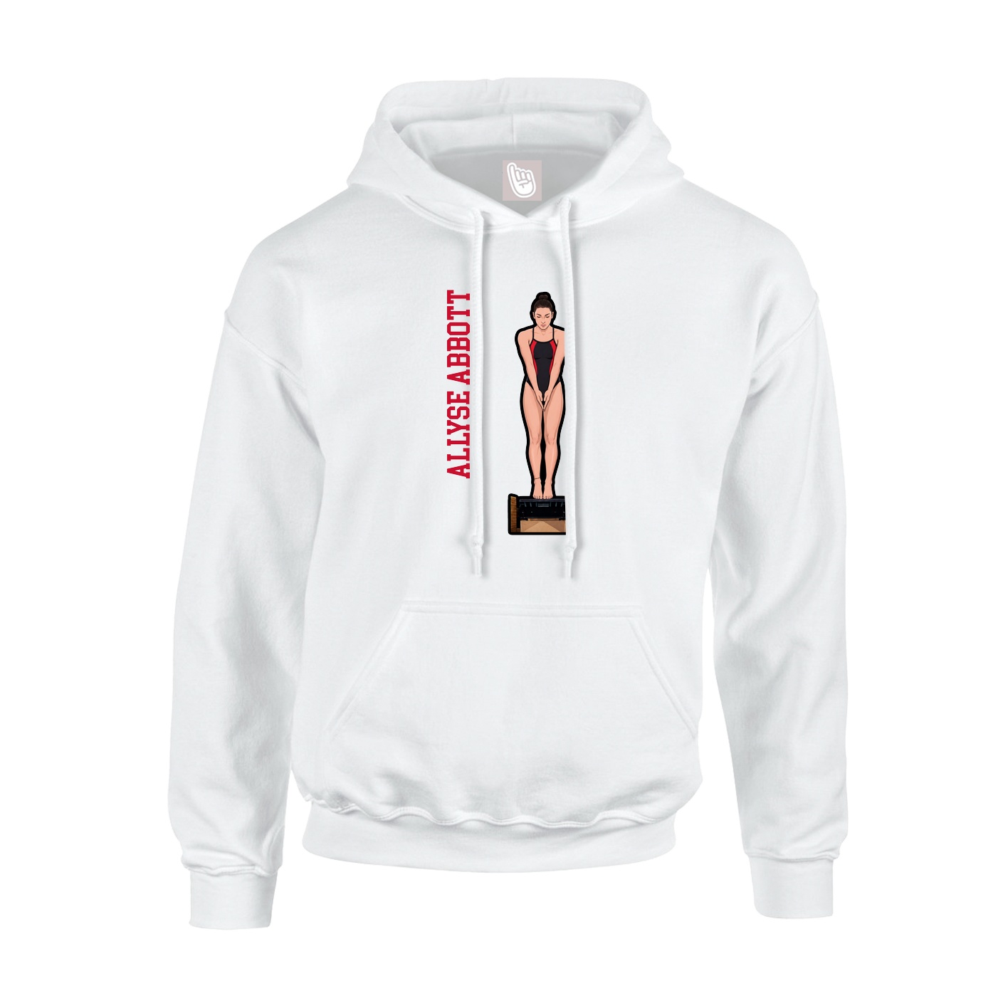 Hoodie — Name Vertical in White