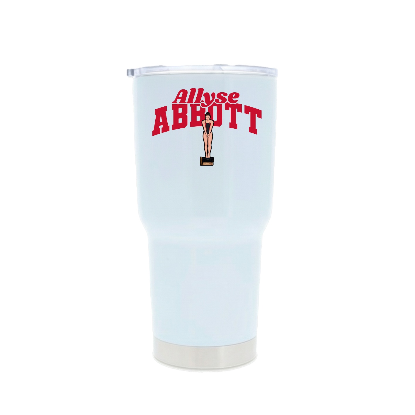 30oz Stainless Steel Tumbler — Signature Arch in White