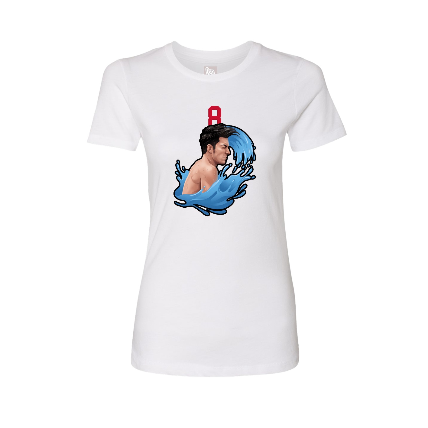 Fitted Women's Tee — Number Top in White