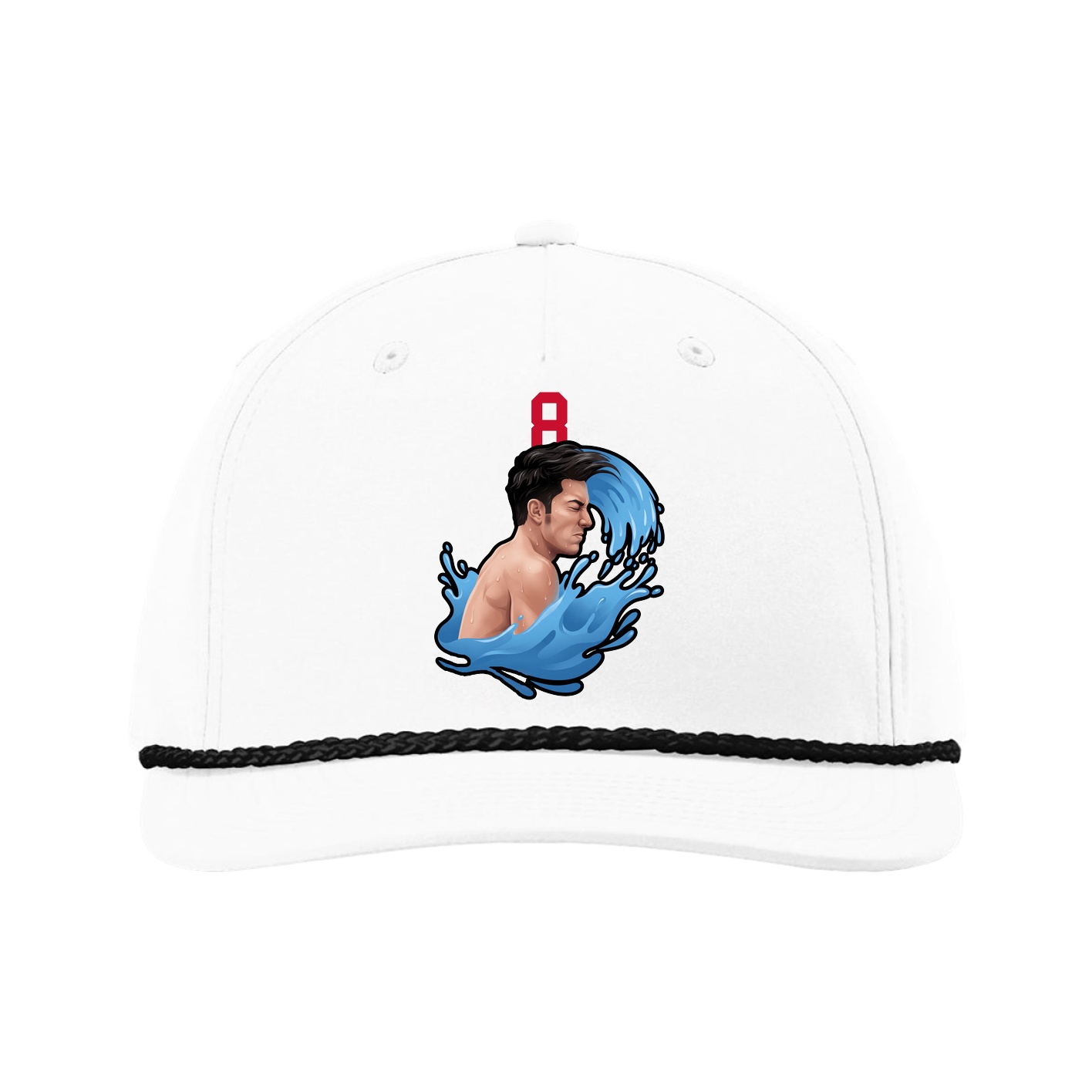 Five-Panel Classic Rope Cap — Number Top in White