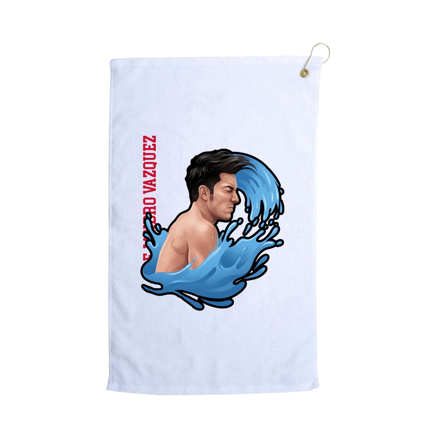 Golf Towel — Name Vertical in White