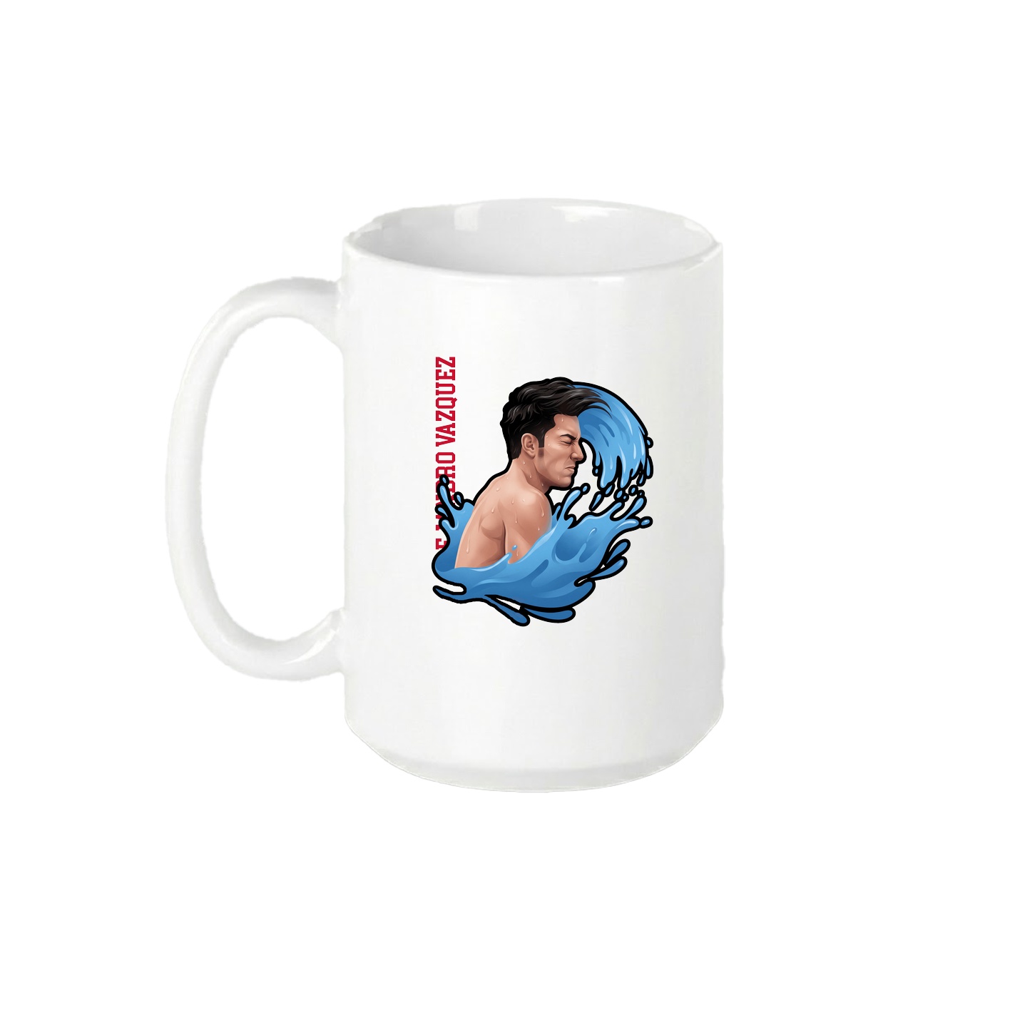 15oz Coffee Mug — Name Vertical in White