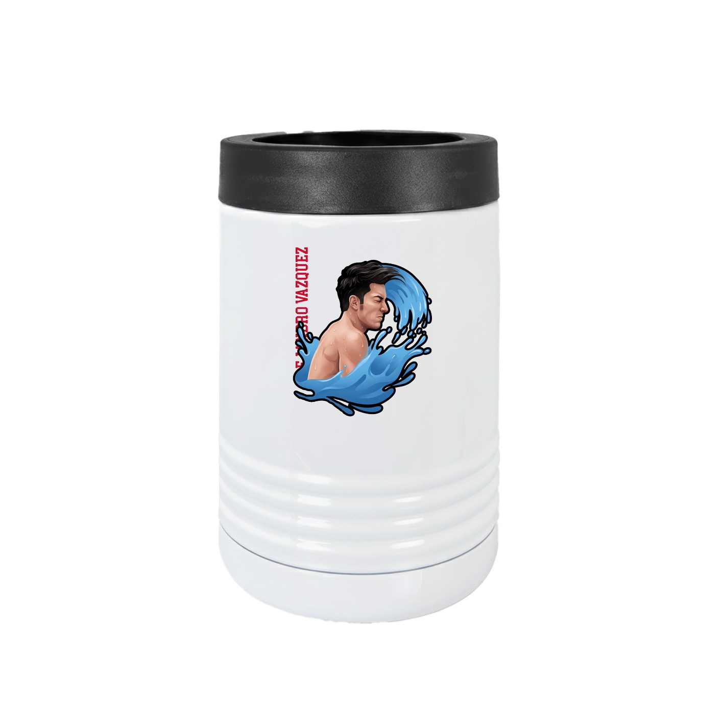 Beverage Holder — Name Vertical in White