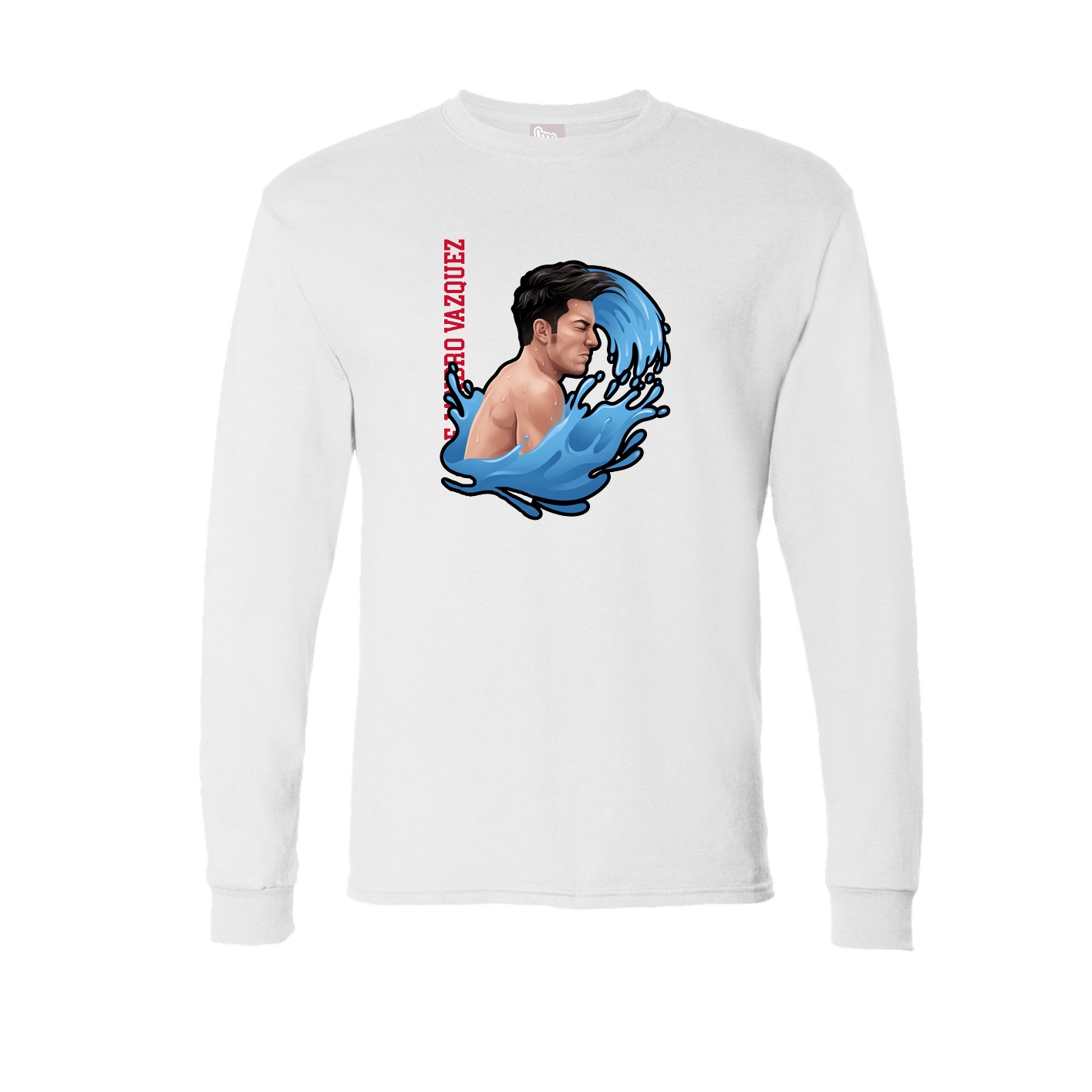 Long Sleeve Tee — Name Vertical in White