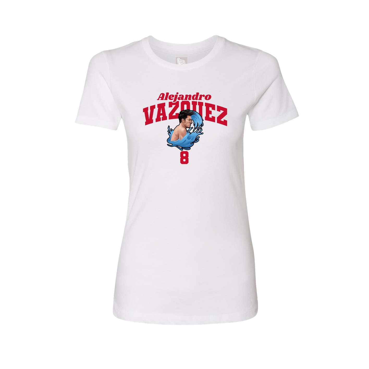 Fitted Women's Tee — Signature Arch in White