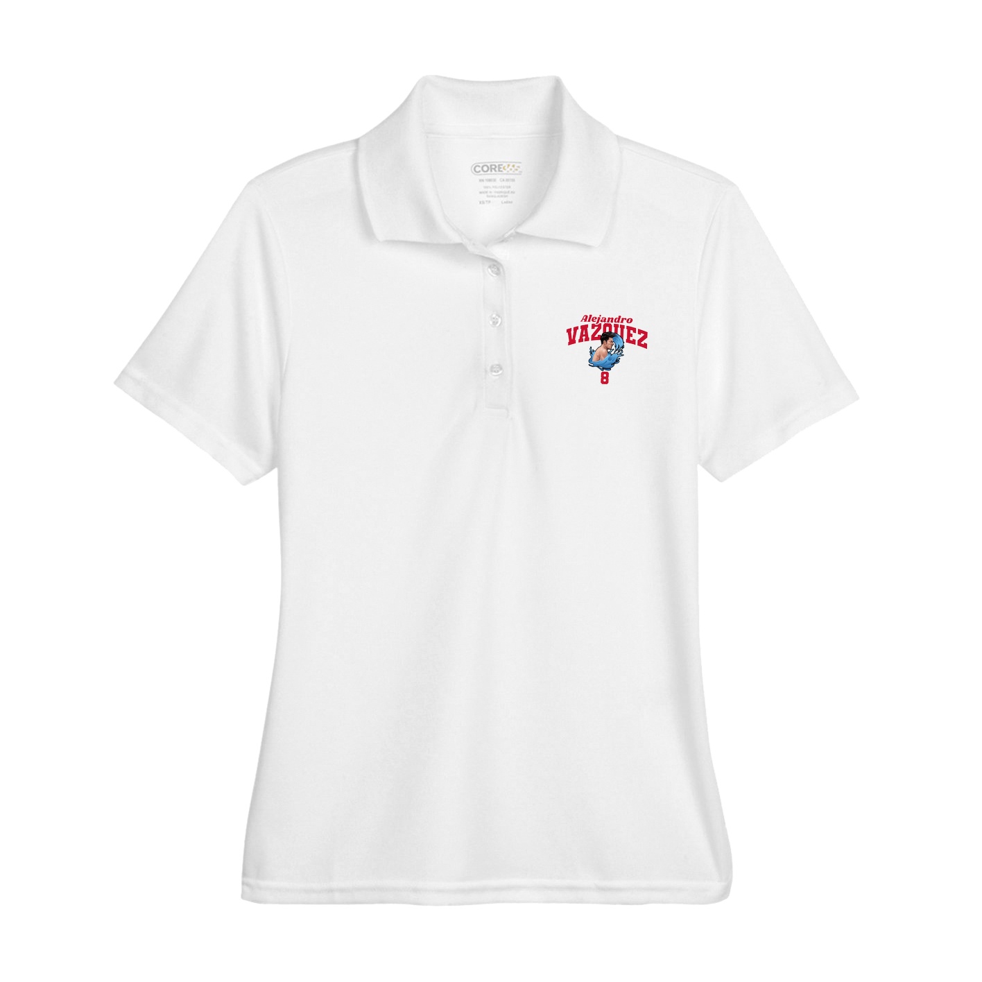 Womens Performance Polo — Signature Arch in White