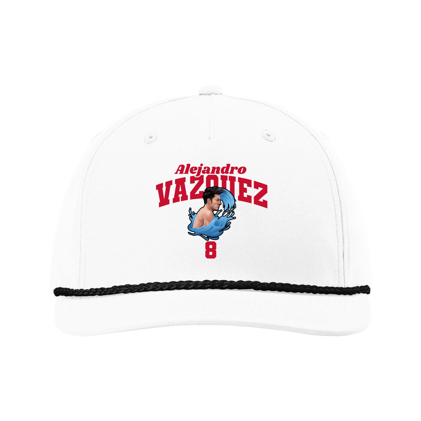 Five-Panel Classic Rope Cap — Signature Arch in White