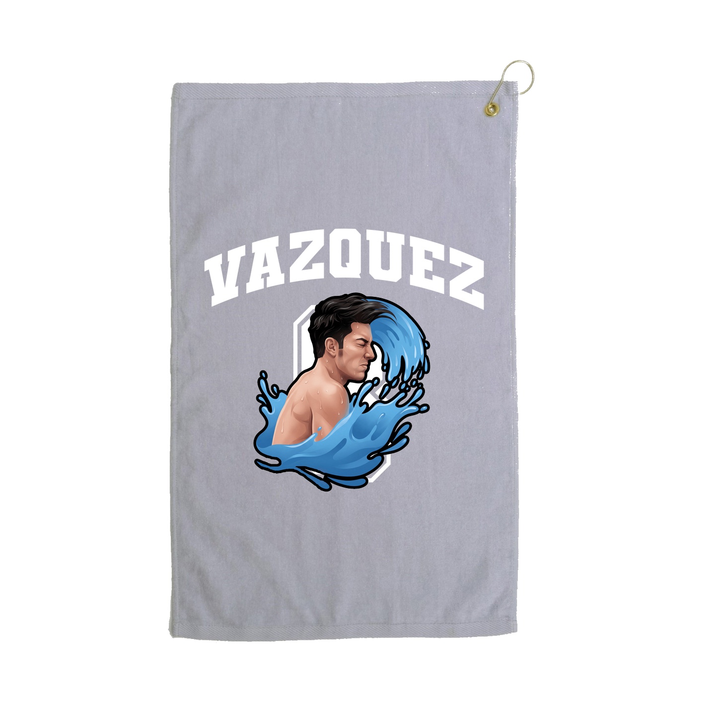 Golf Towel — Number in Grey