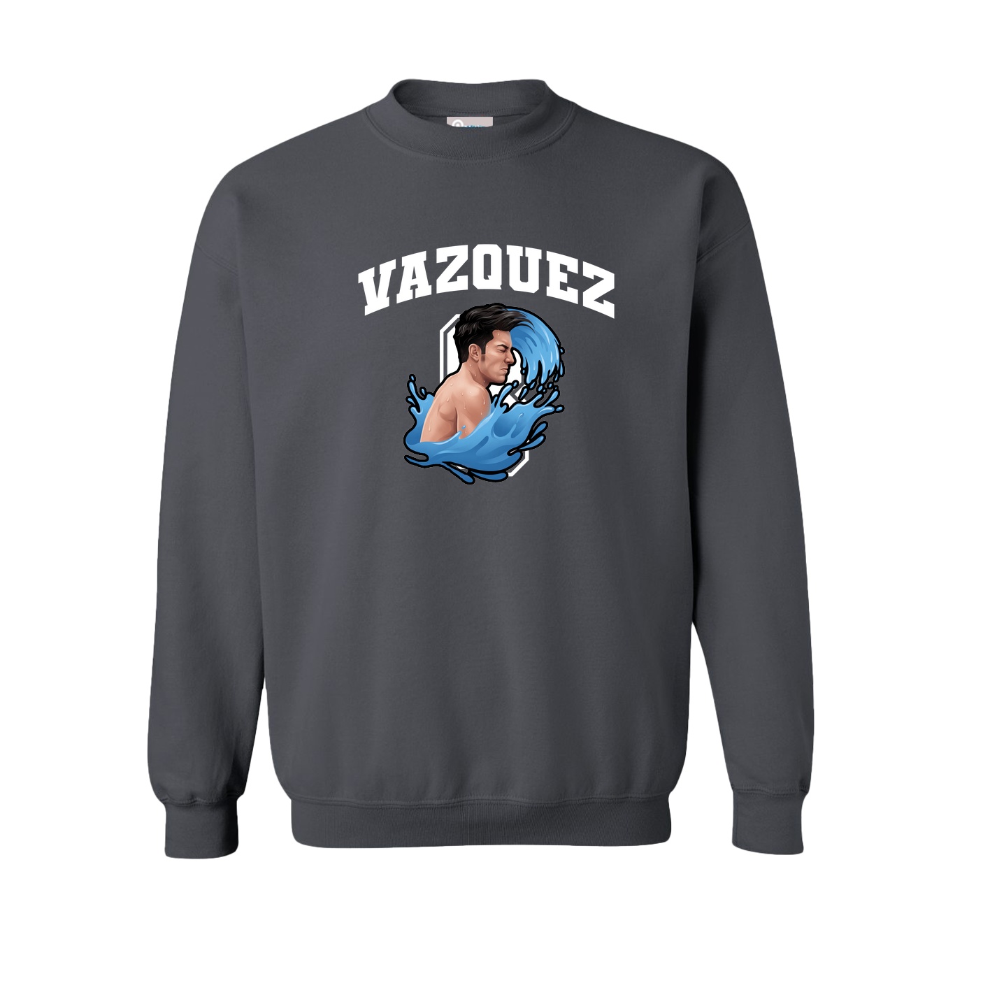 Fleece Crew — Number in Grey