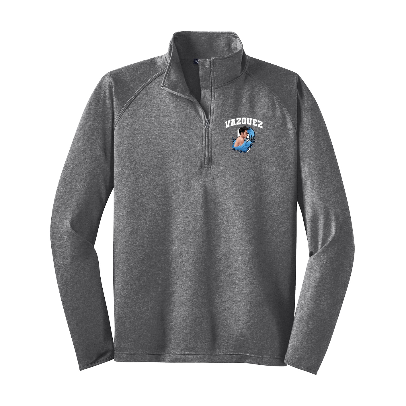 Q-Zip Pullover — Number in Grey