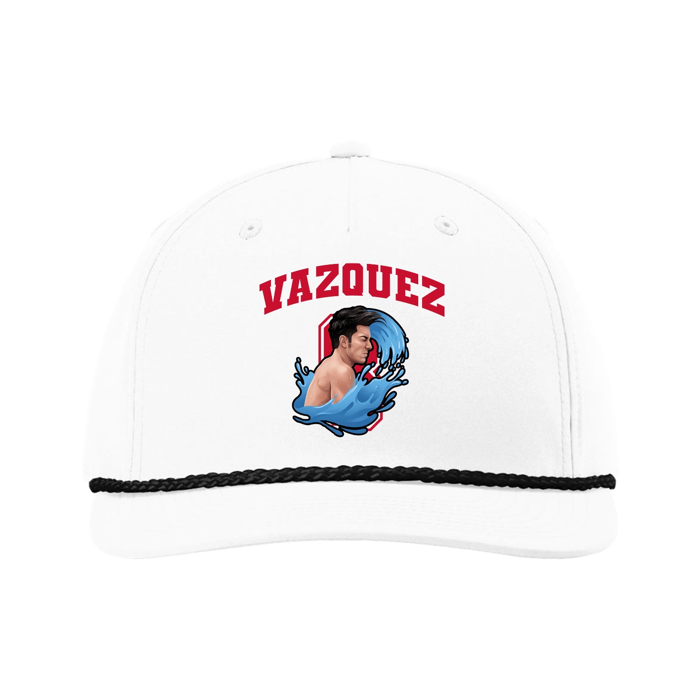Five-Panel Classic Rope Cap — Number in White