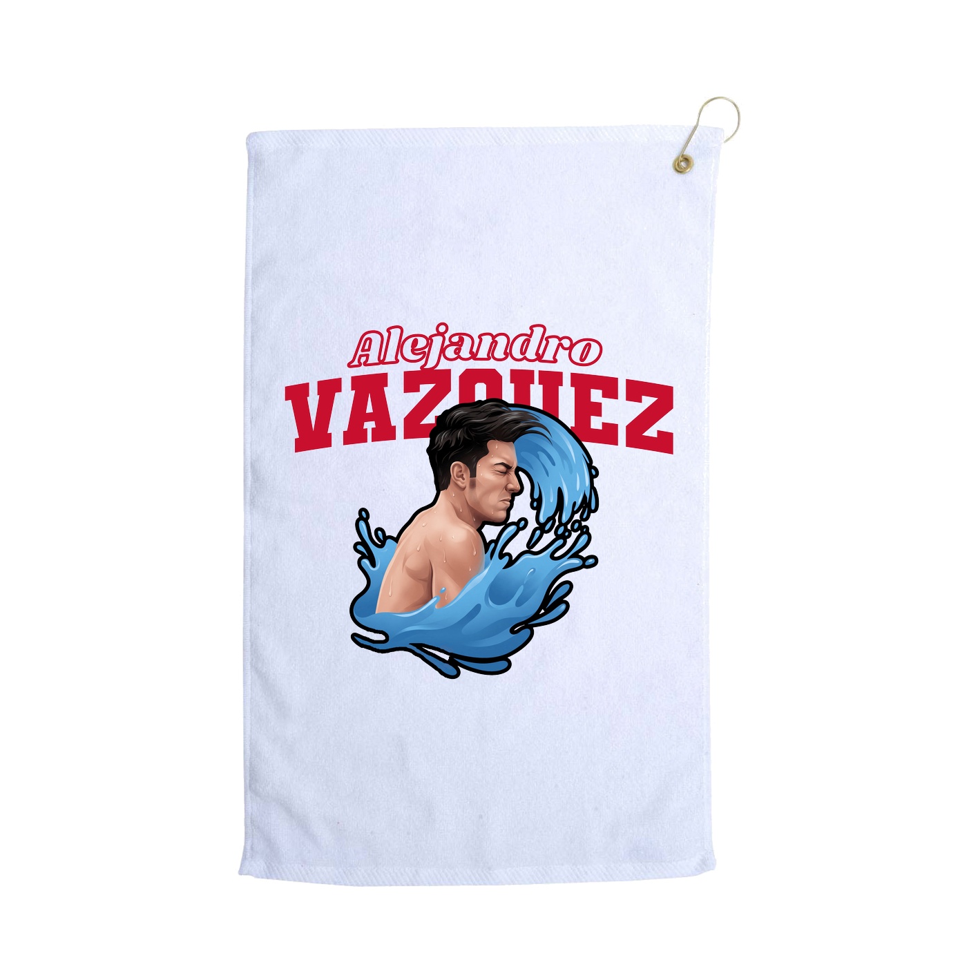 Golf Towel — Name Arch in White