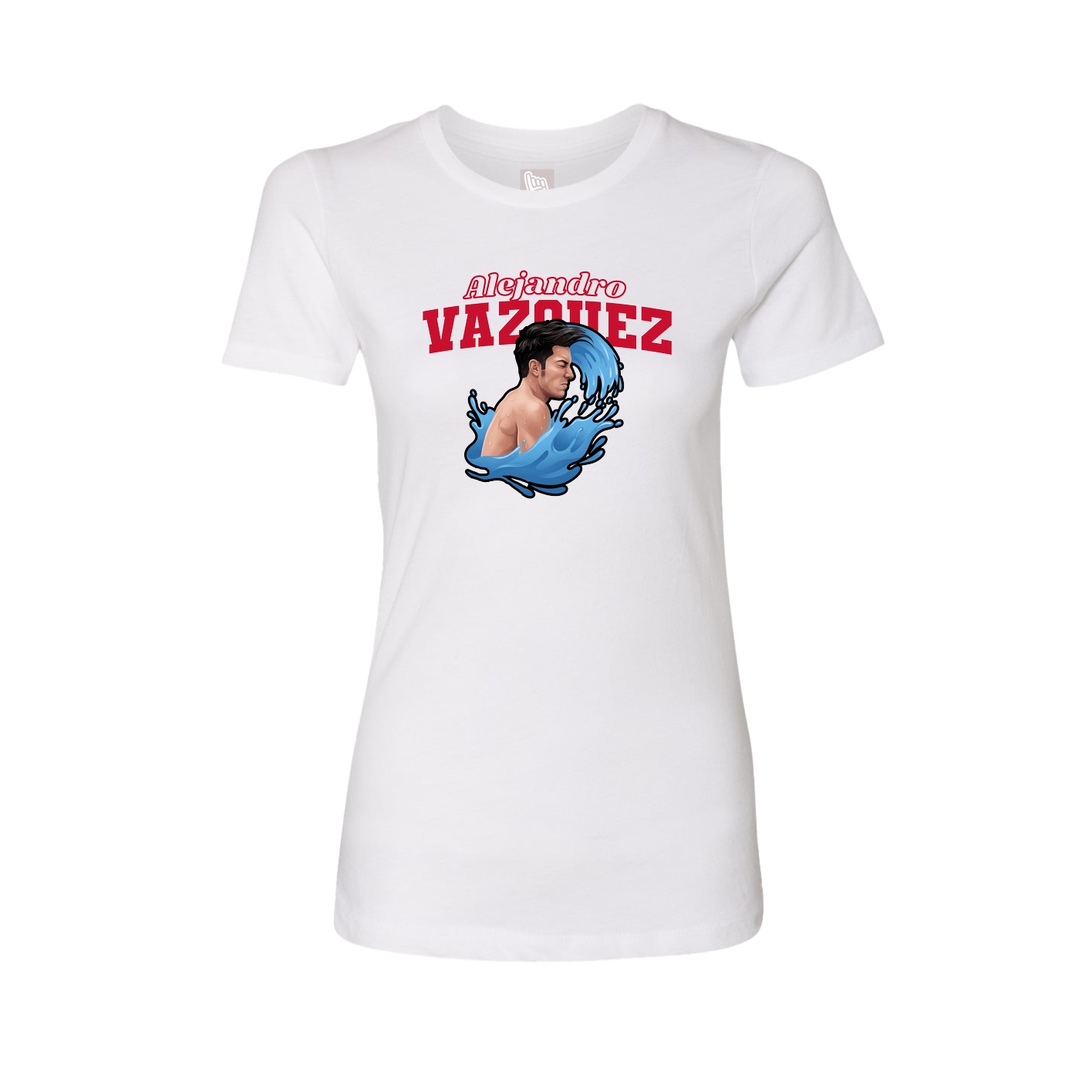 Fitted Women's Tee — Name Arch in White