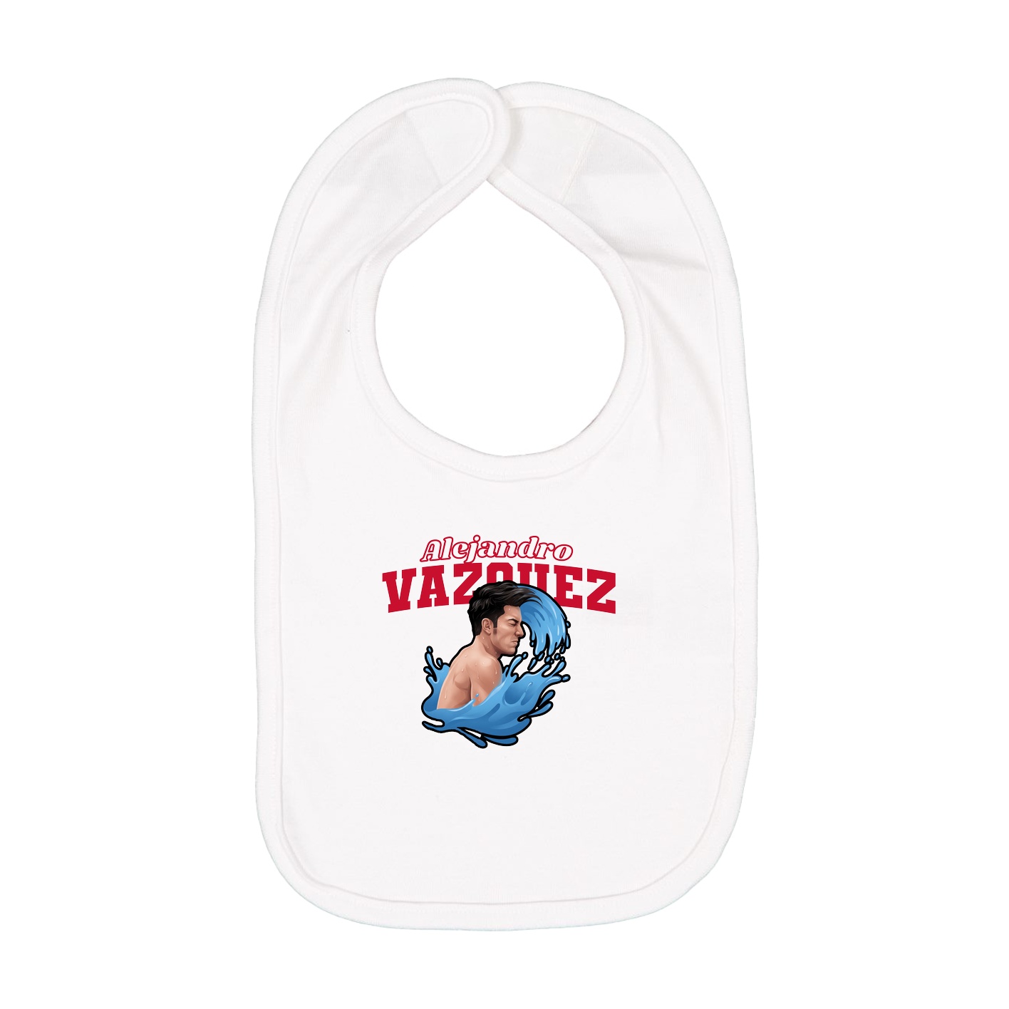 Infant Bib — Name Arch in White