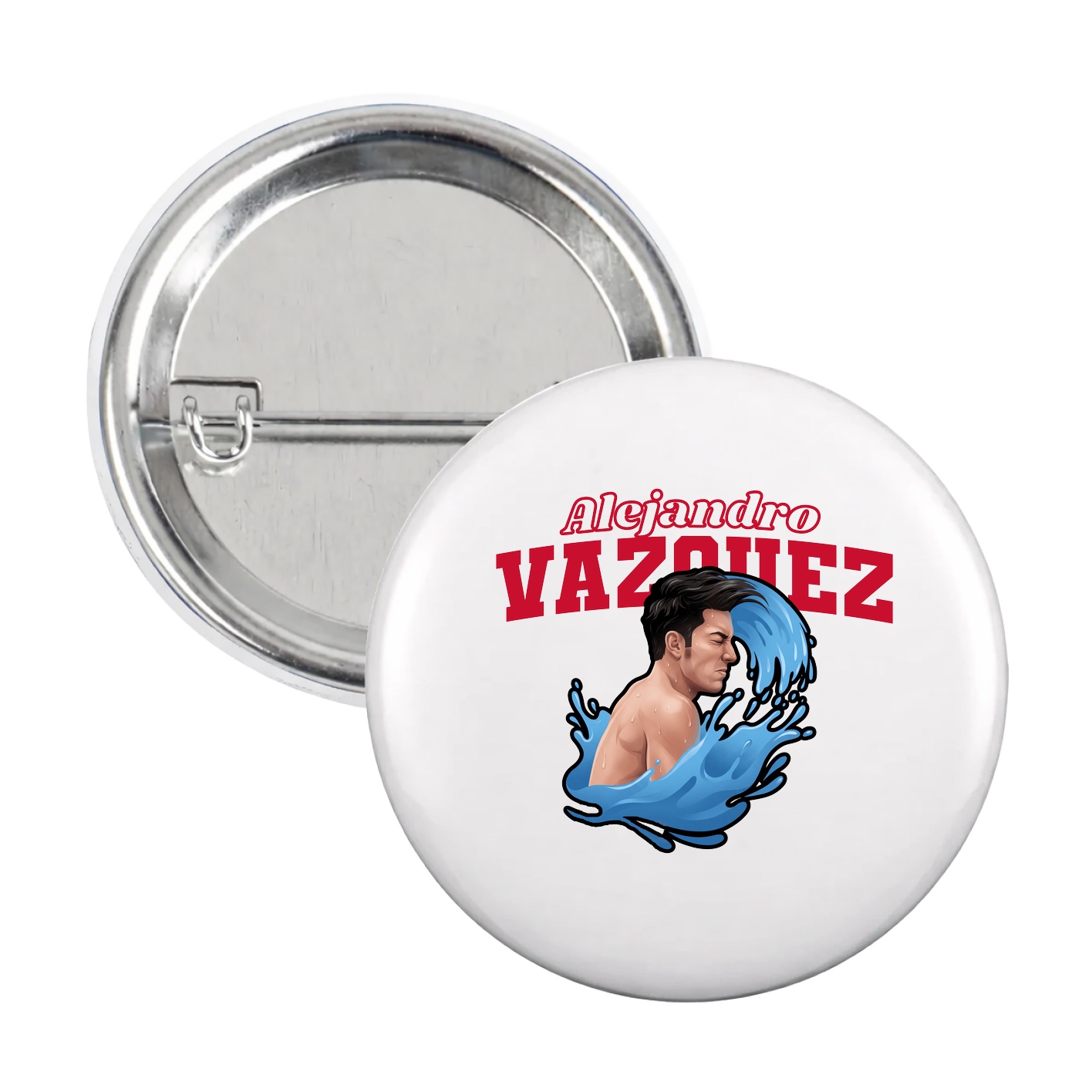 Game Day Button — Name Arch in White