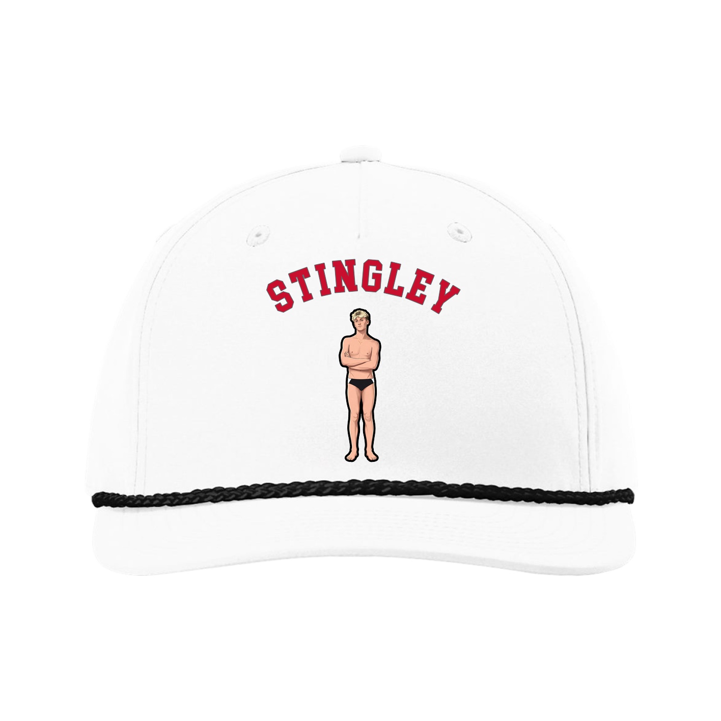 Five-Panel Classic Rope Cap — Shirsey Arch in White