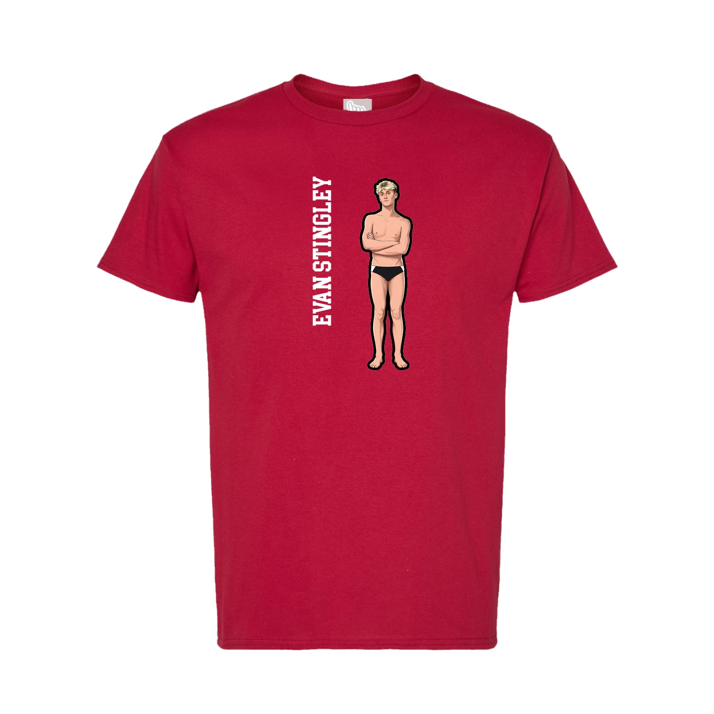 Tee — Name Vertical in Crimson