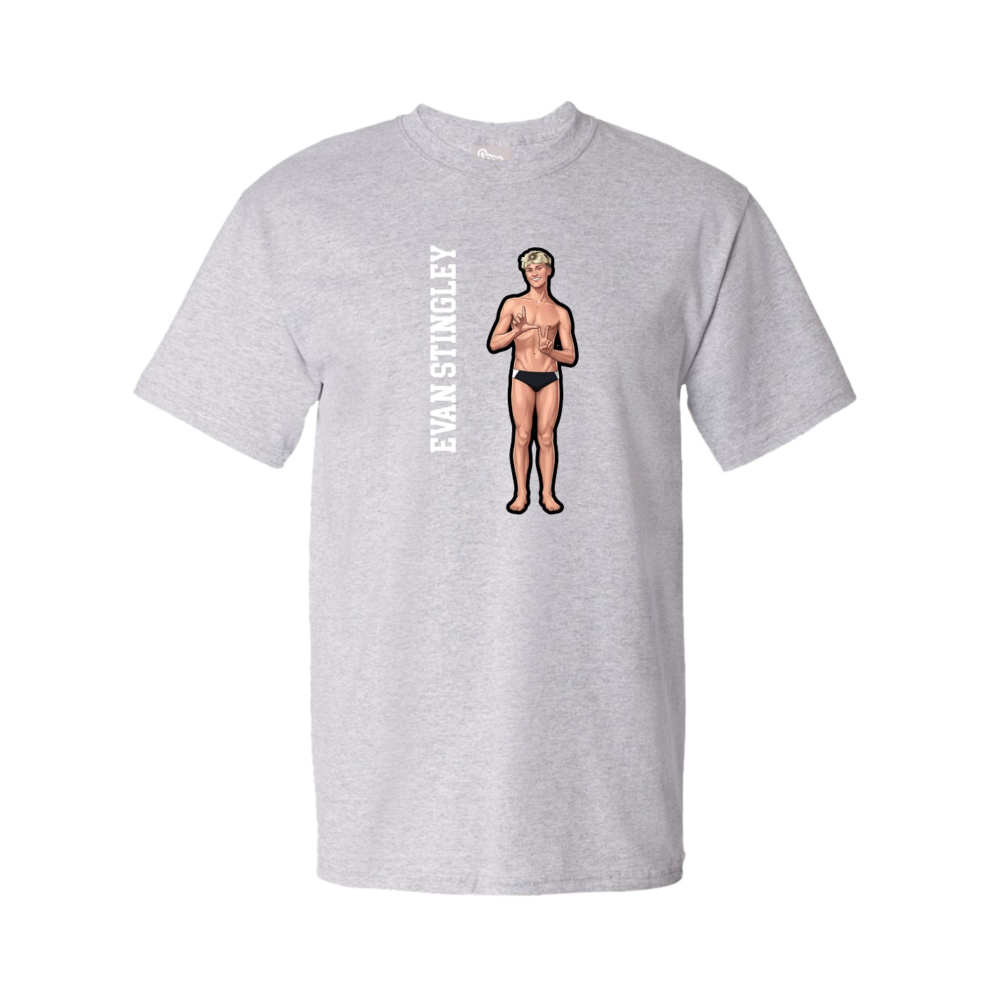 Youth Tee — Name Vertical in Grey