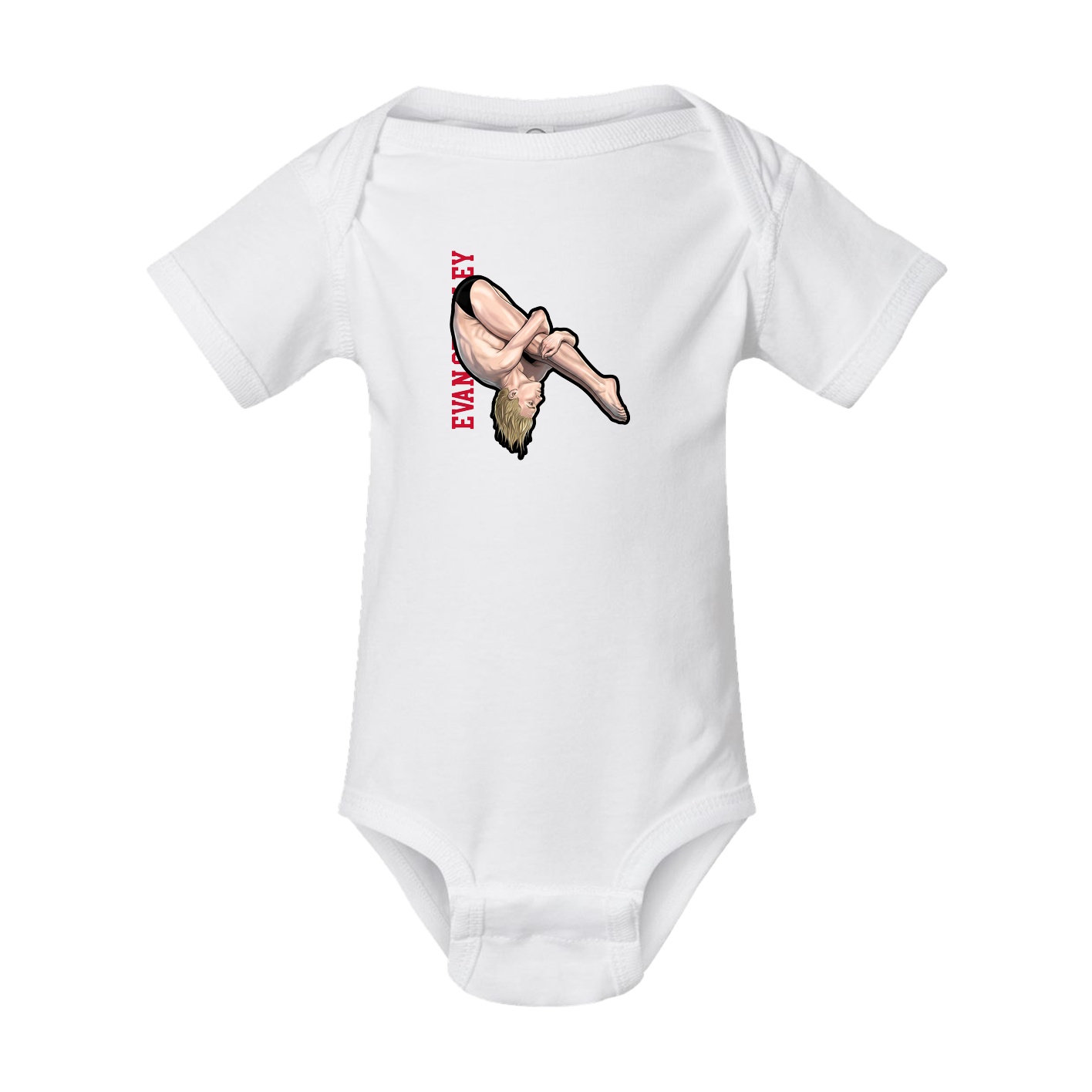 Baby Onesie — Name Vertical in White