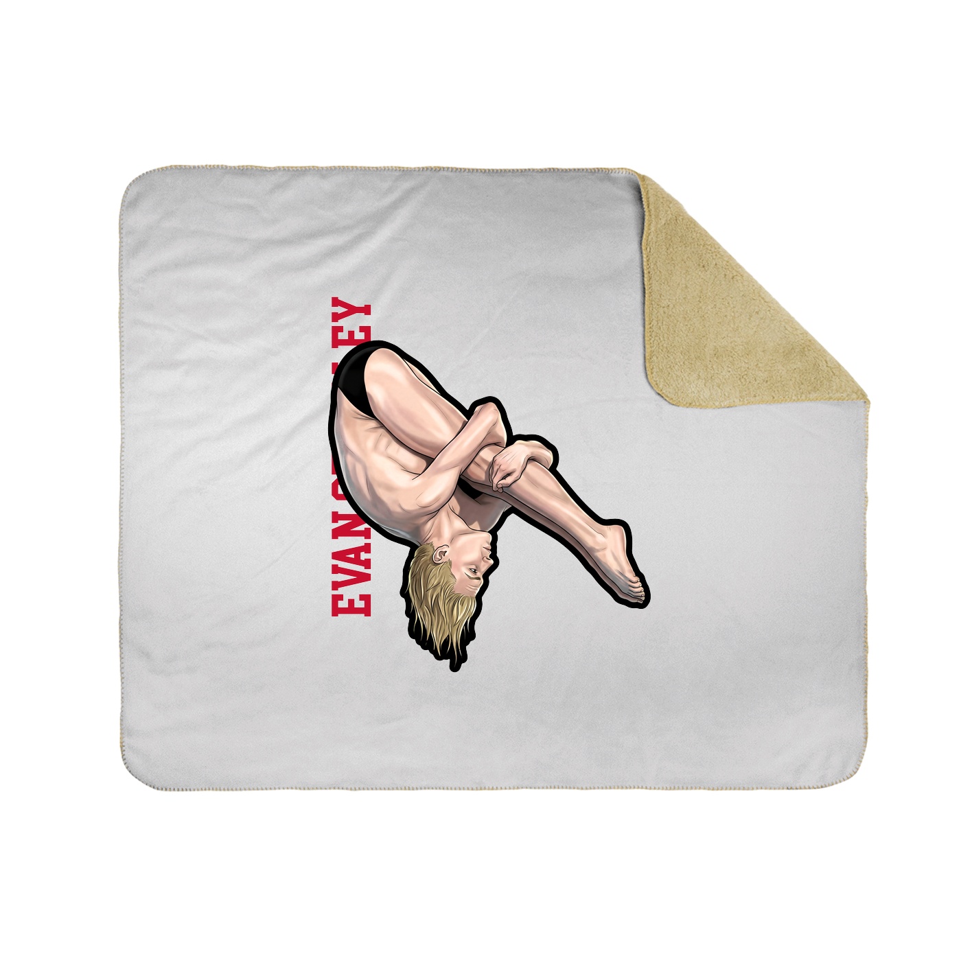 Throw Blanket — Name Vertical in White