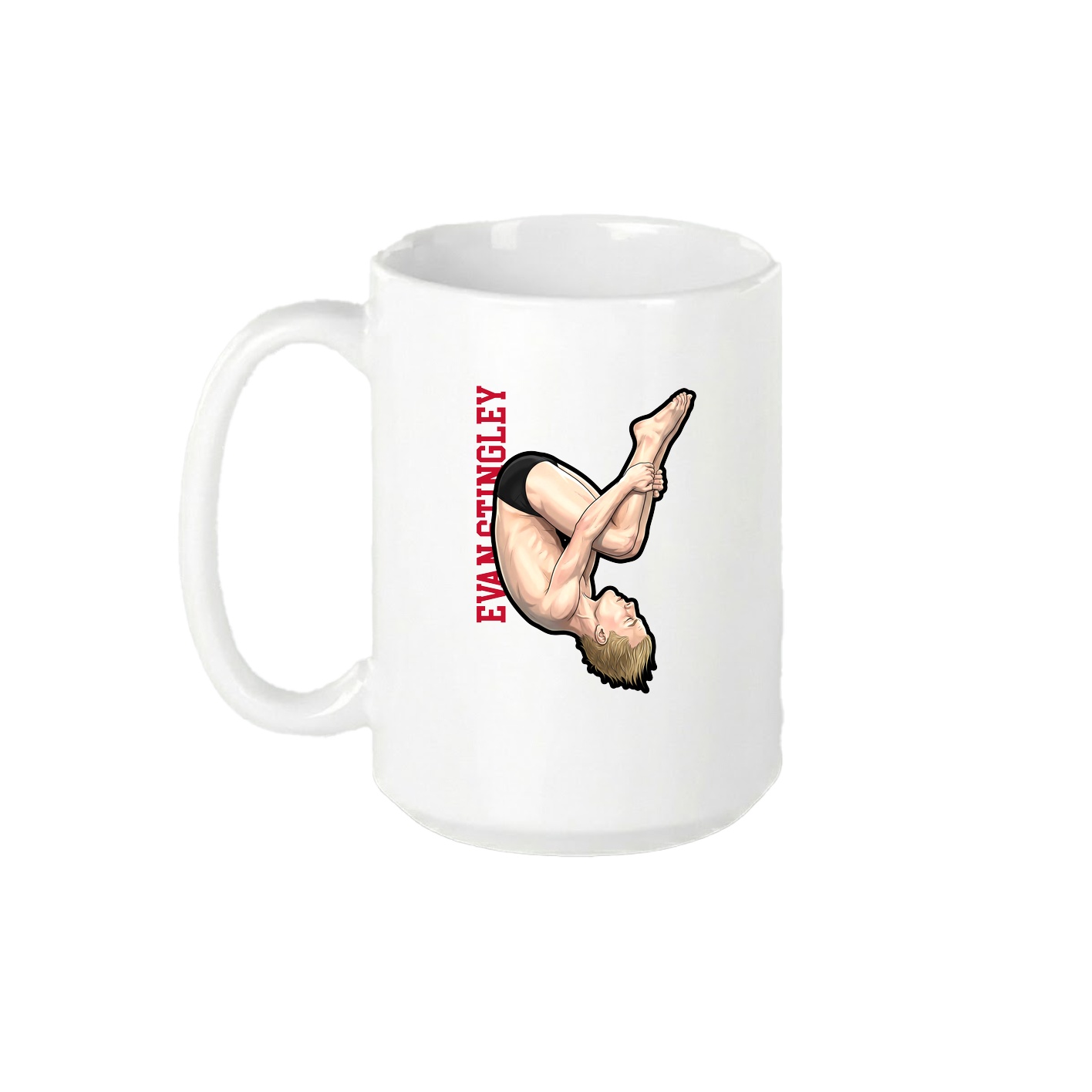 15oz Coffee Mug — Name Vertical in White