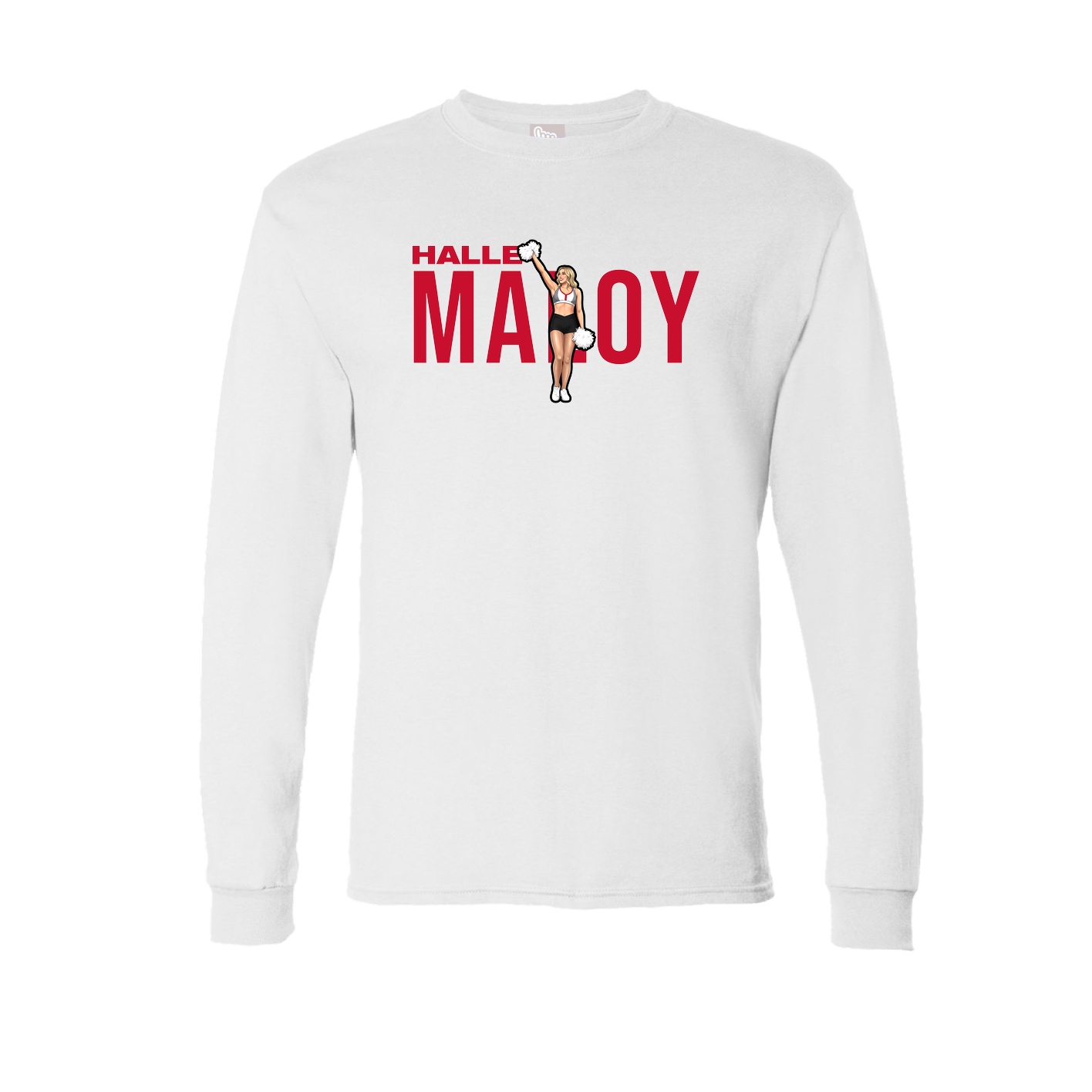 Long Sleeve Tee — Player Name in White