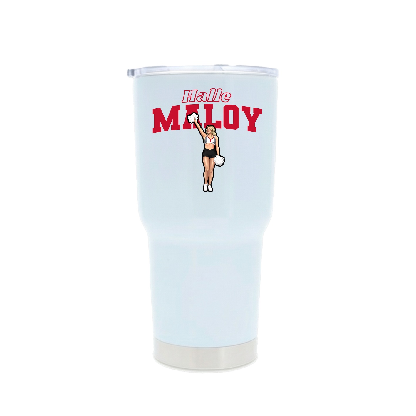 30oz Stainless Steel Tumbler — Name Arch in White