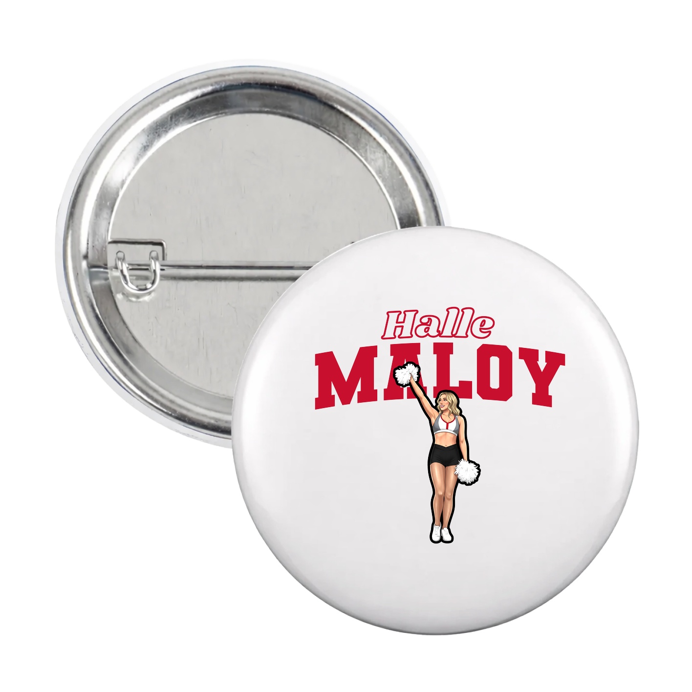 Game Day Button — Name Arch in White