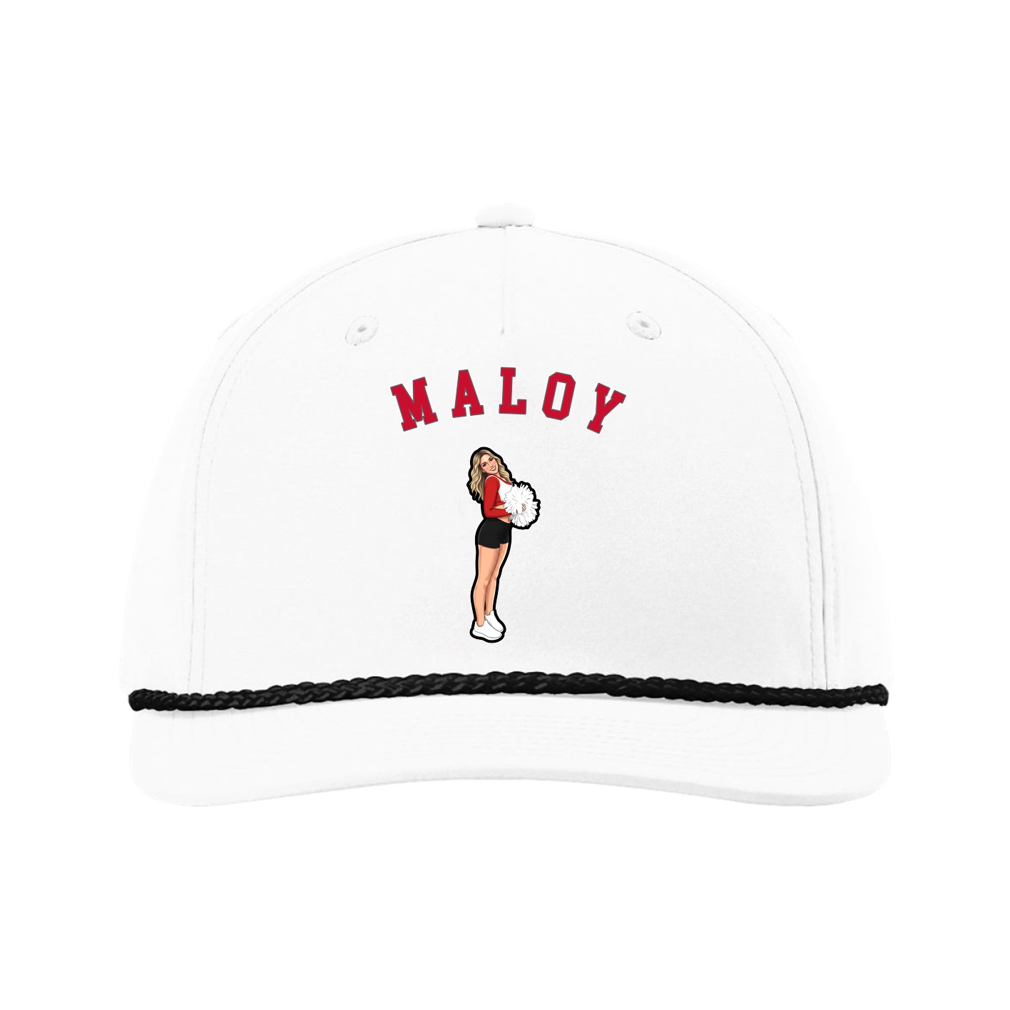 Five-Panel Classic Rope Cap — Shirsey Arch in White