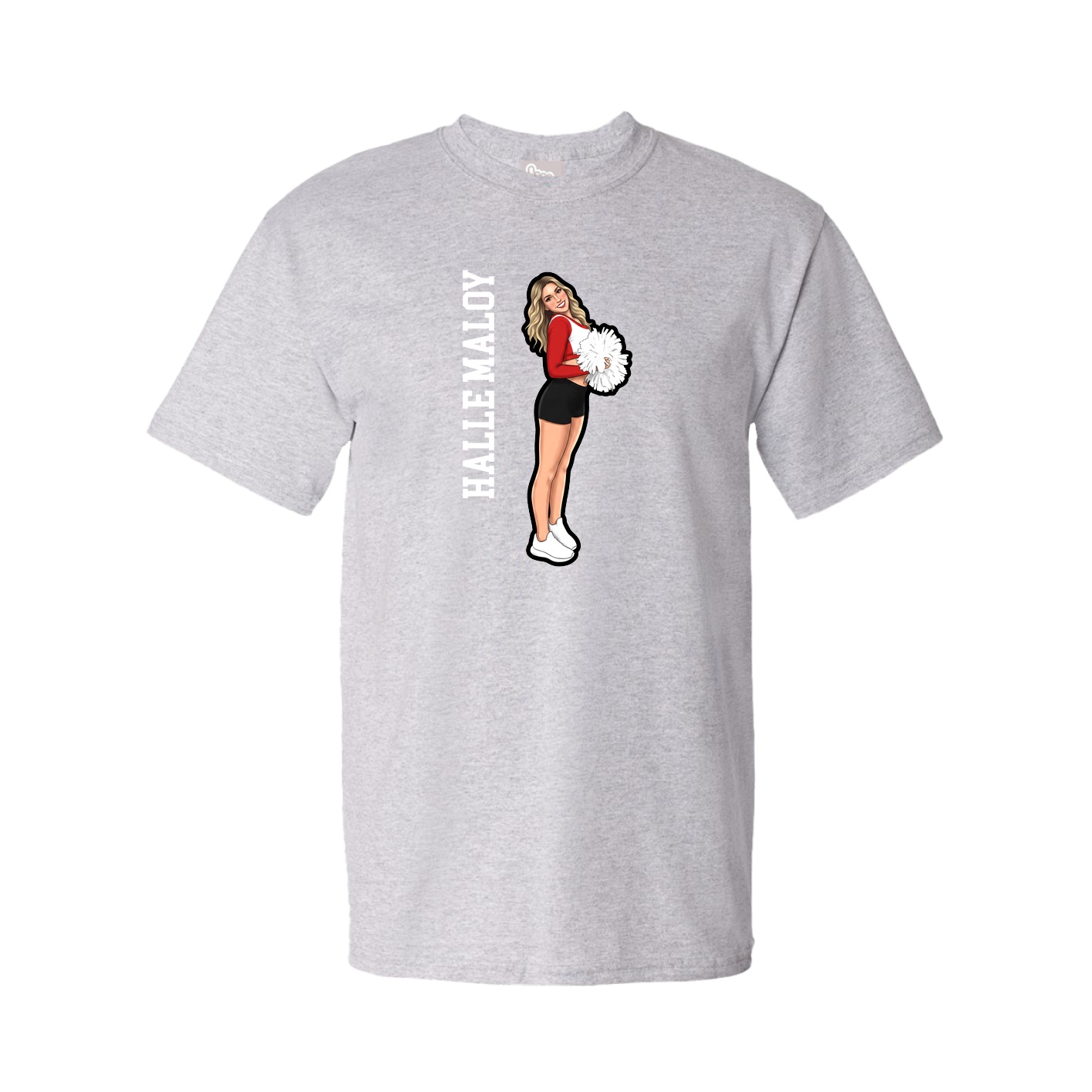 Youth Tee — Name Vertical in Grey