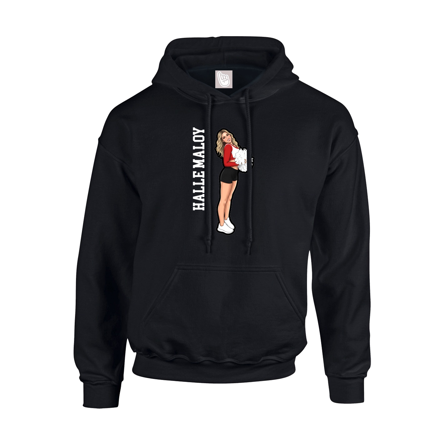 Youth Hoodie — Name Vertical in Black